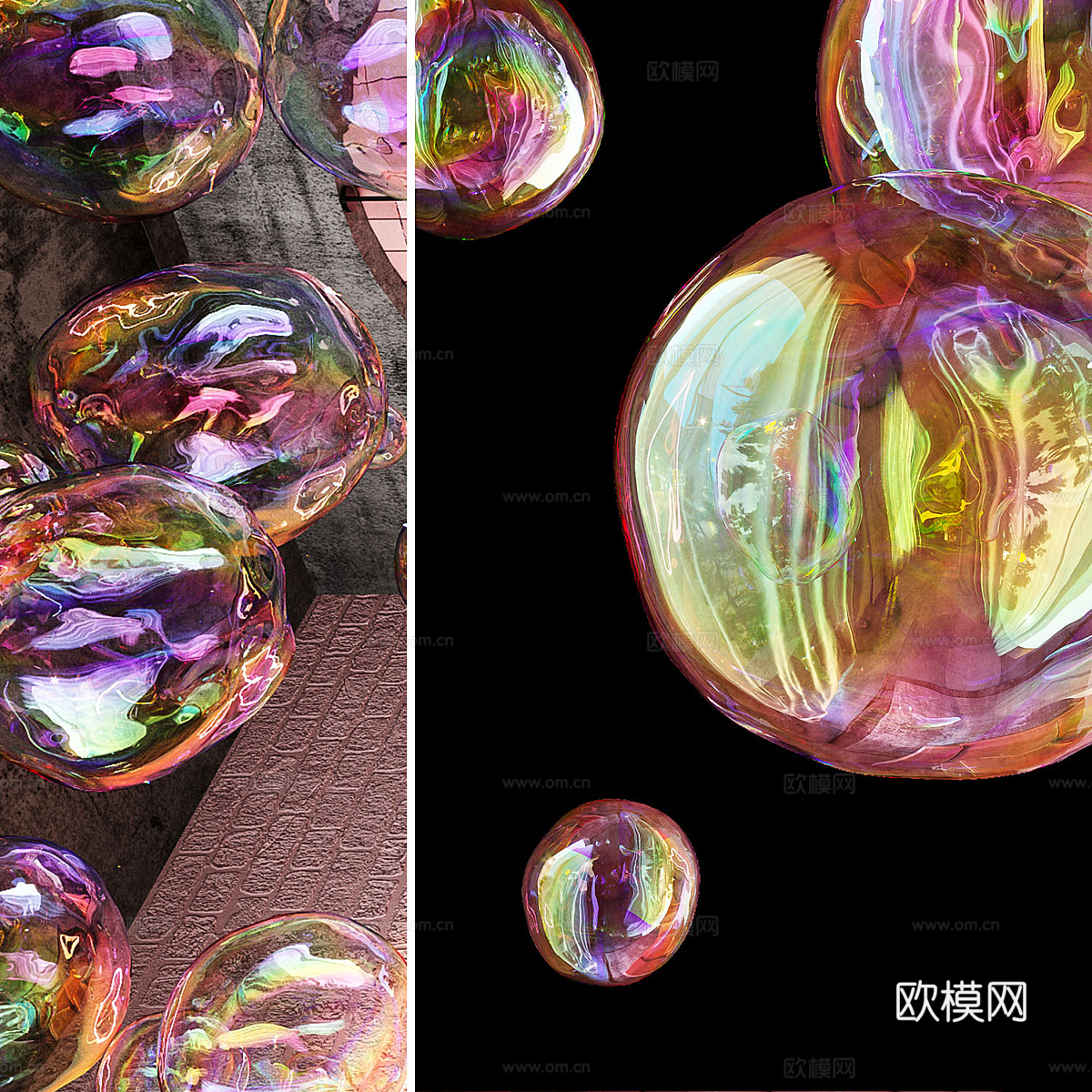 泡沫 肥皂泡 彩虹泡泡 气泡3d模型