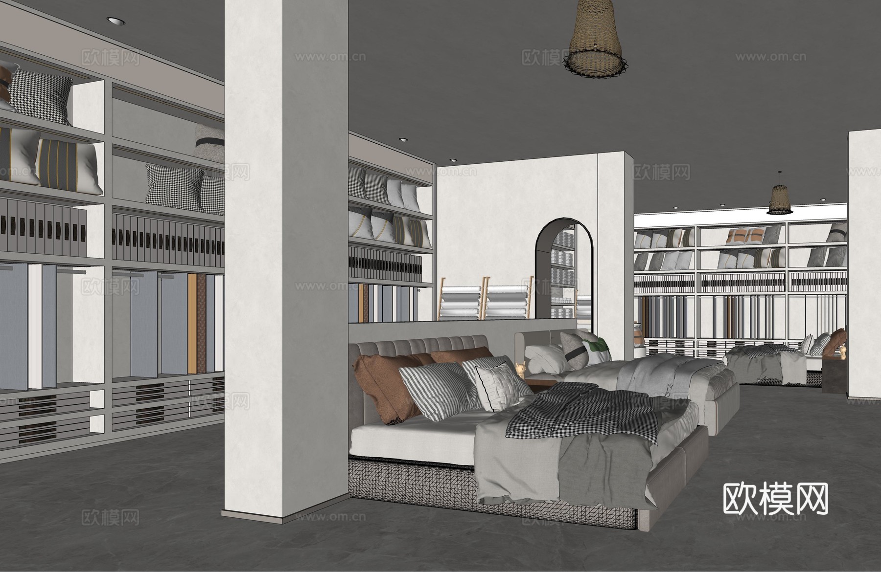 现代家纺店室内设计su模型下载（渲染图2）