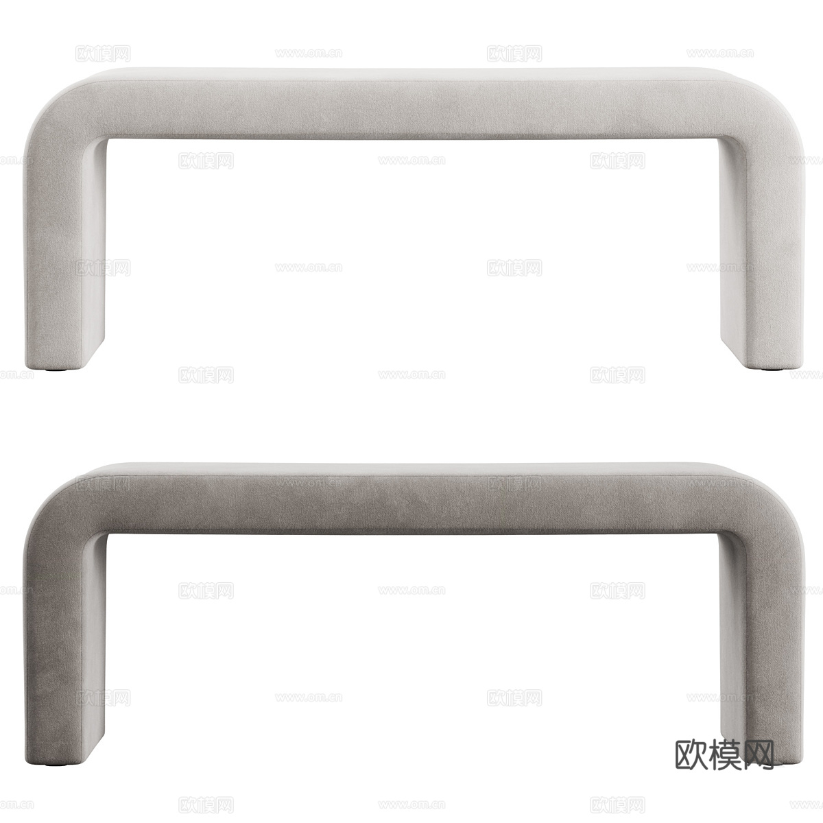 现代布艺长凳 条凳 床尾凳3d模型