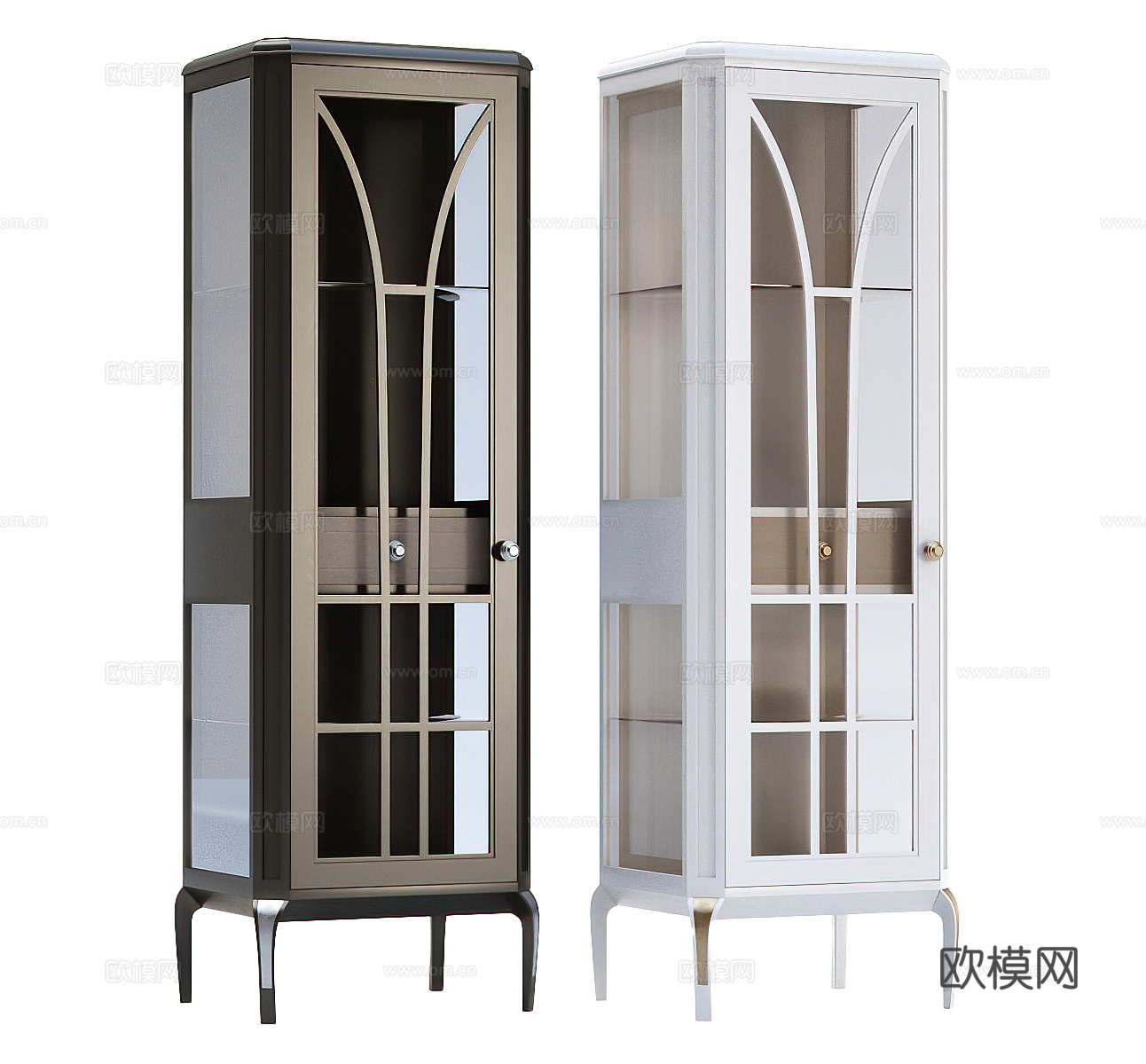 装饰柜组合 备餐柜 橱柜 茶水柜 玻璃柜 展示柜 边柜3d模型