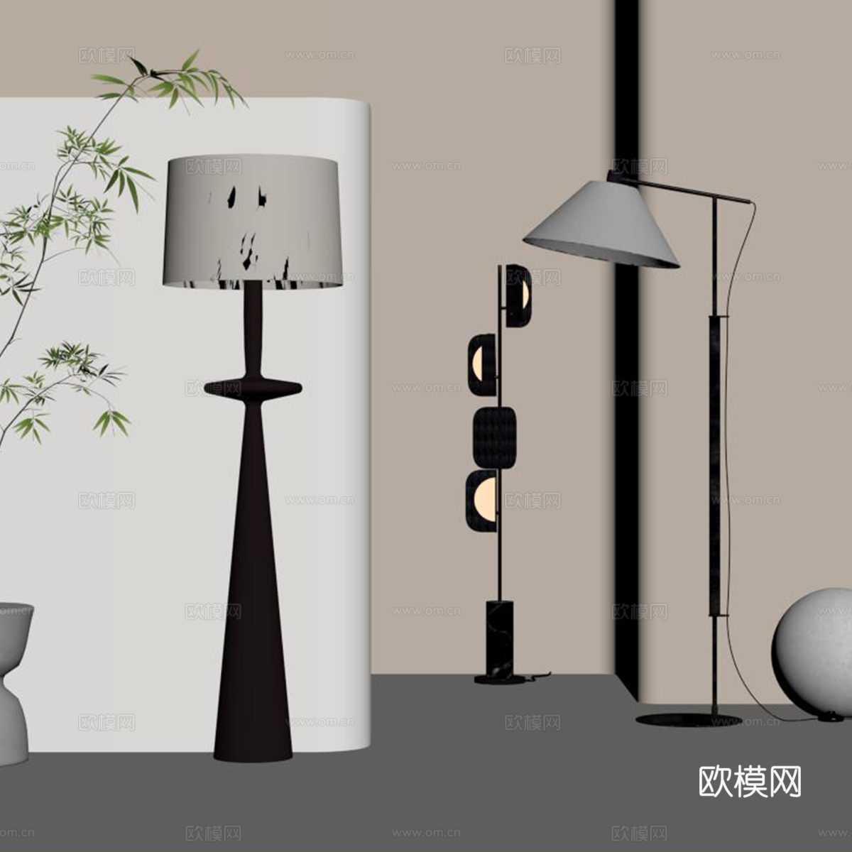 落地灯su模型下载（渲染图2）
