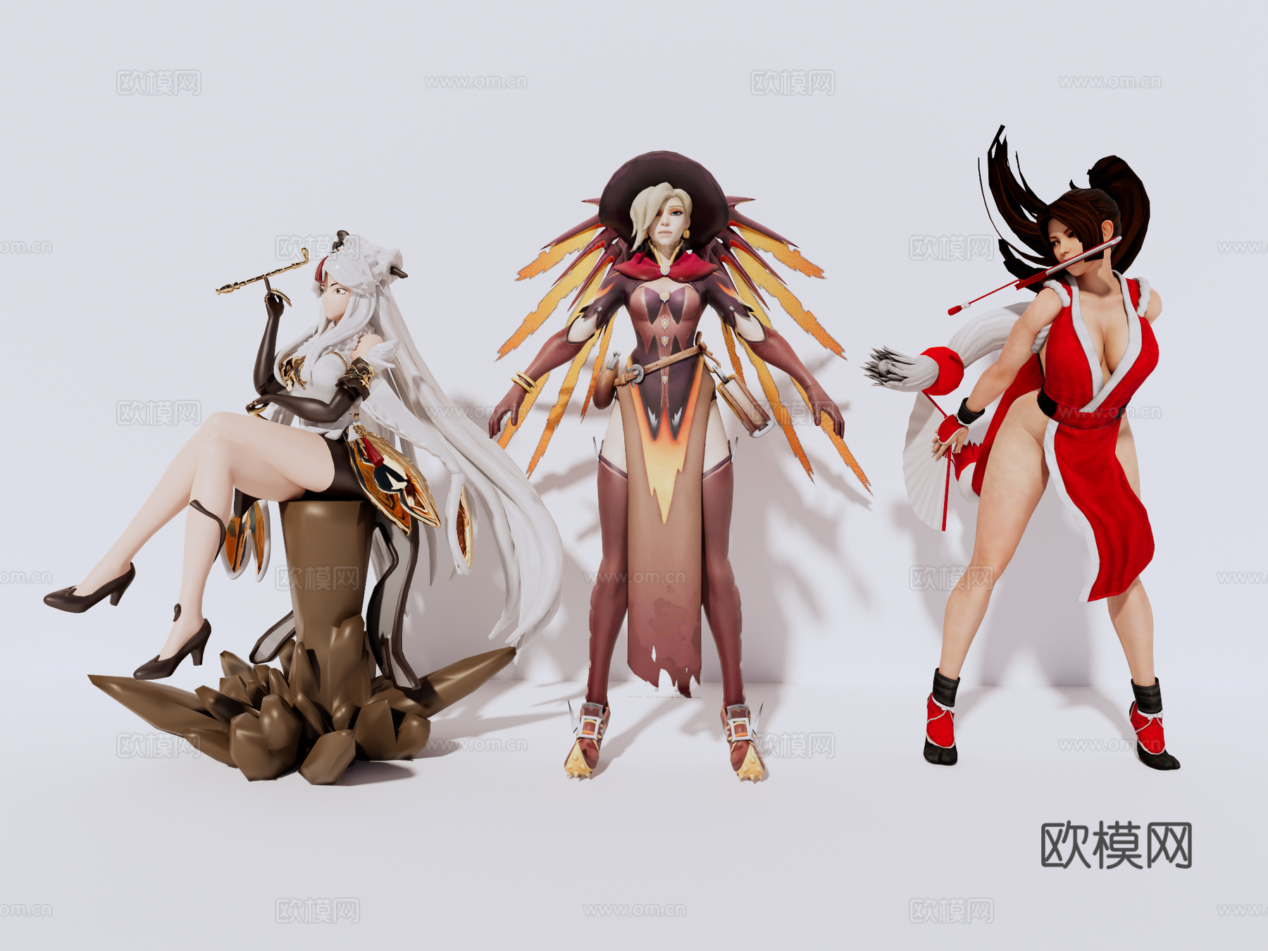 OW 守望先锋 天使 不知火舞 潮玩 手办 玩具 装饰摆件su模型