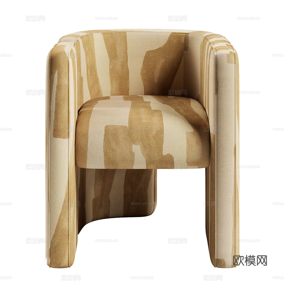 现代意式轻奢布艺沙发椅3d模型