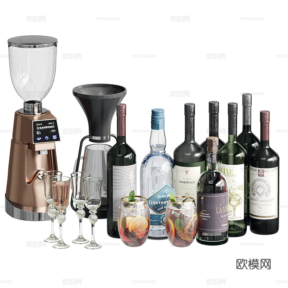 咖啡吧配件 酒水 饮料 咖啡3d模型