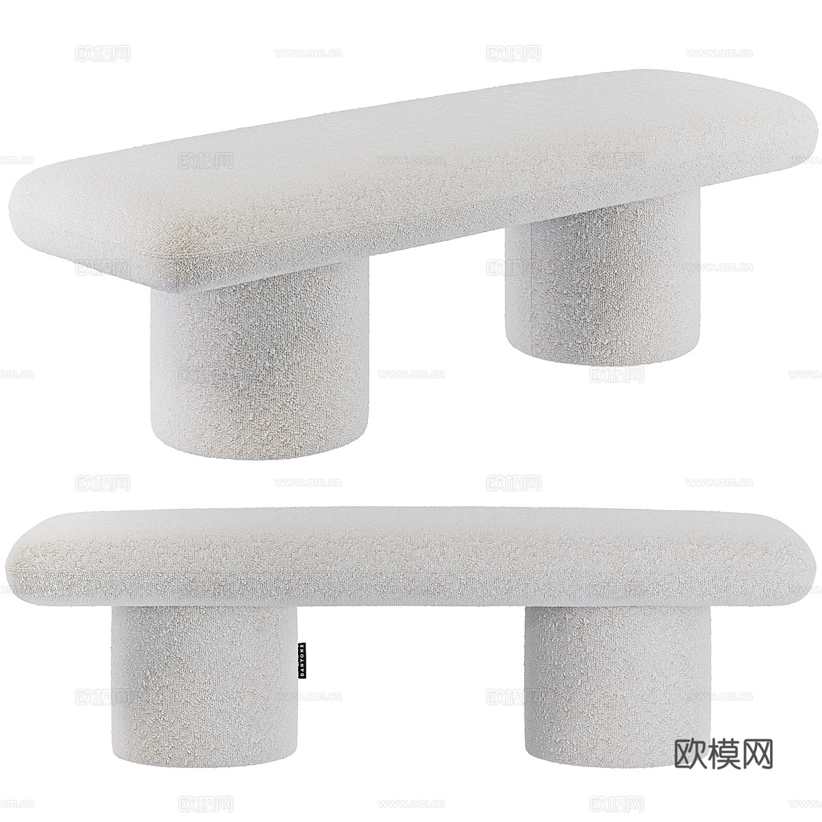 现代极简布艺长凳3d模型