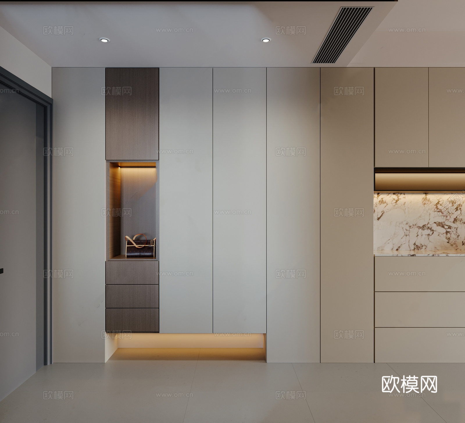 现代玄关 玄关鞋柜3d模型