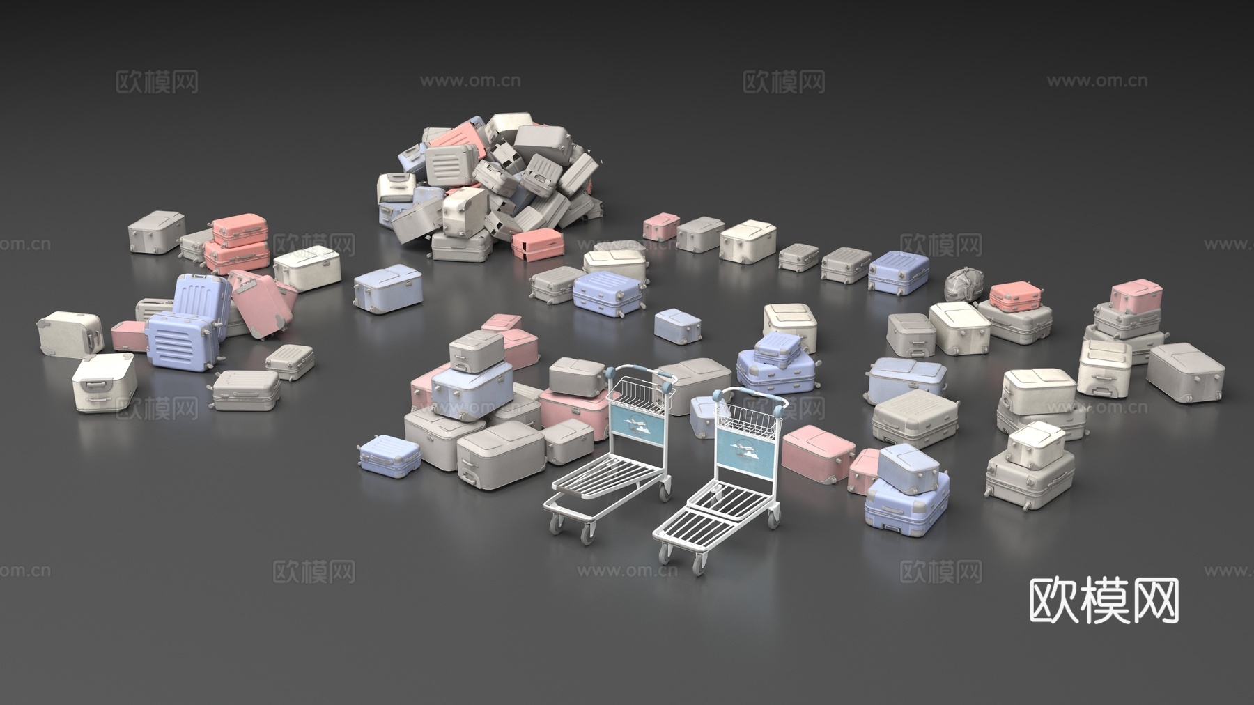 行李堆3d模型