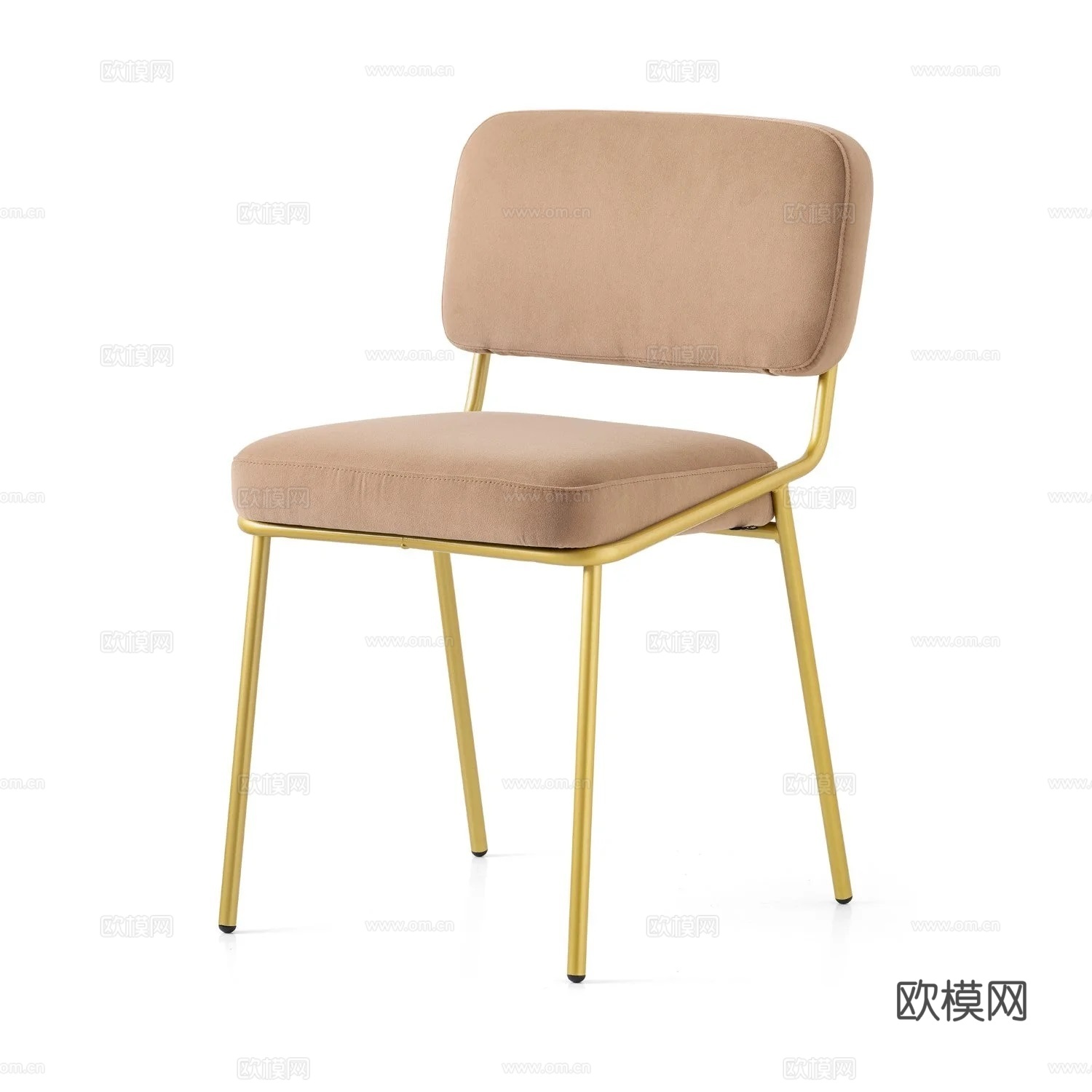 北欧简约现代轻奢餐椅家用餐厅靠背软包椅子咖啡厅设计师款休闲椅su模型