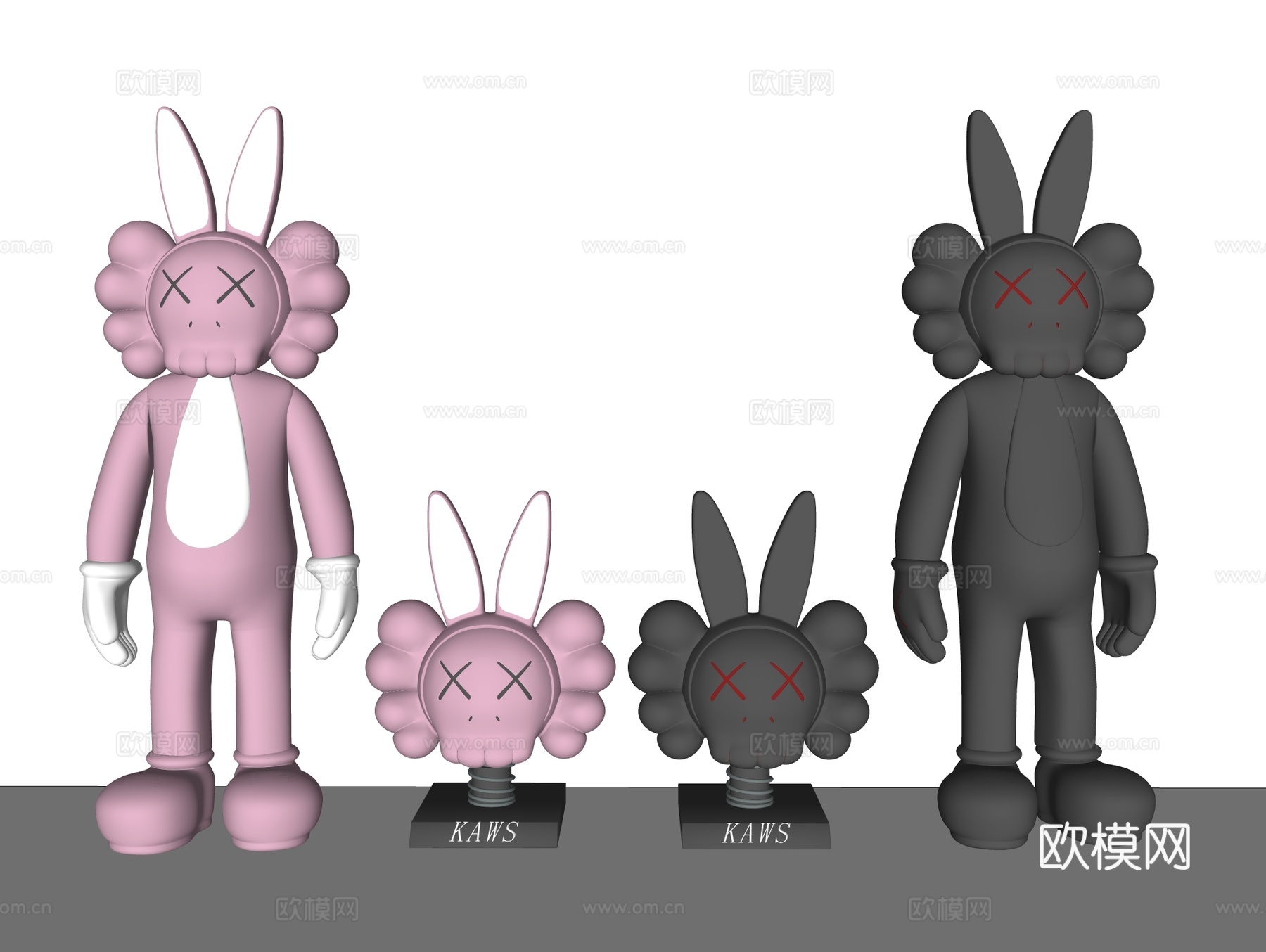 Kaws 潮玩 手办 装饰摆件 陈设饰品su模型