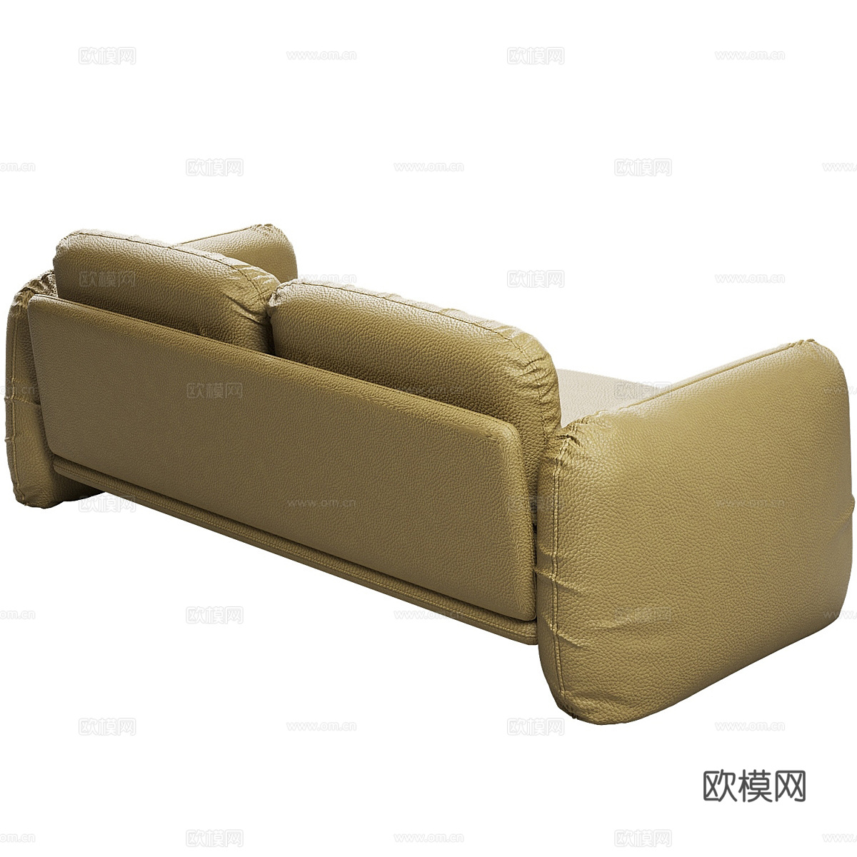 现代意式双人皮革休闲沙发3d模型