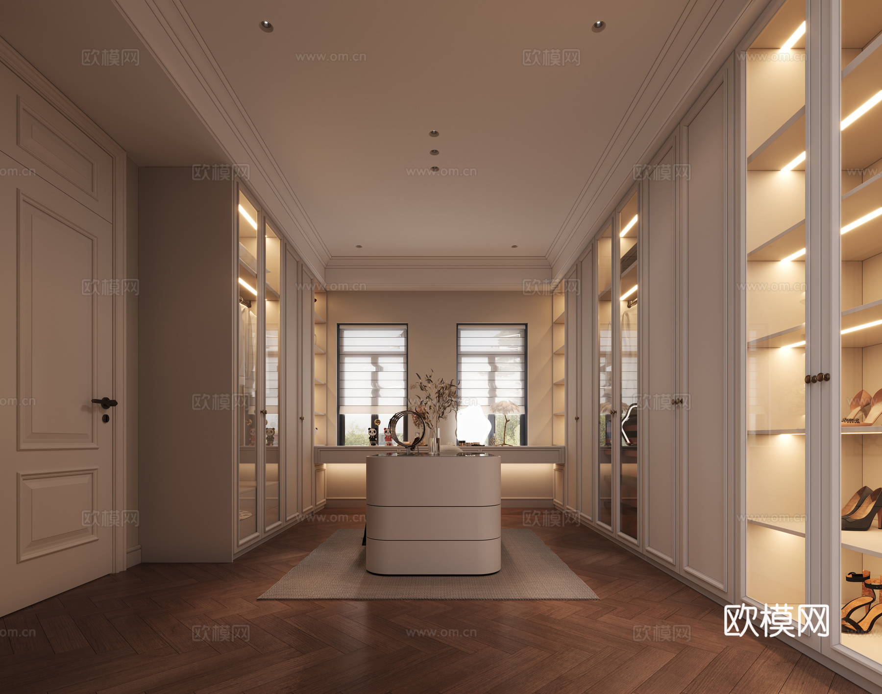 简欧衣帽间3d模型