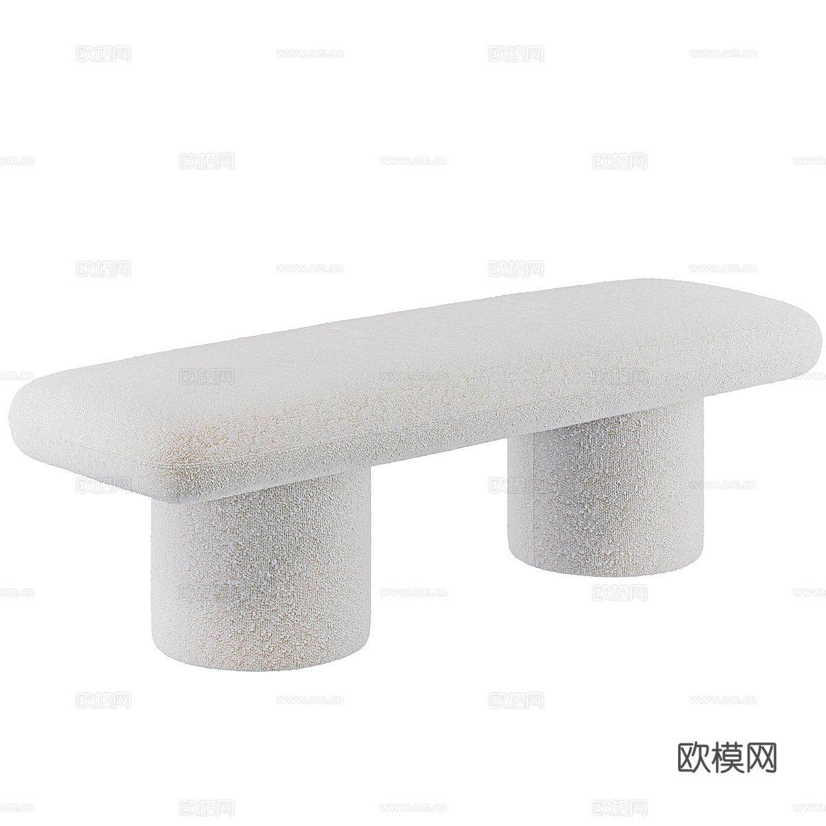 现代极简布艺长凳3d模型
