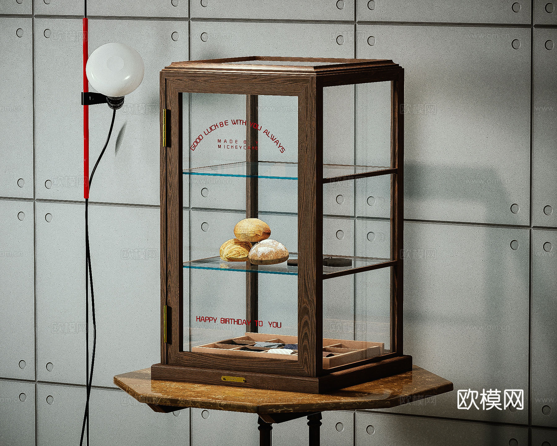 美式复古手办柜 首饰柜 面包柜 装饰储物柜3d模型