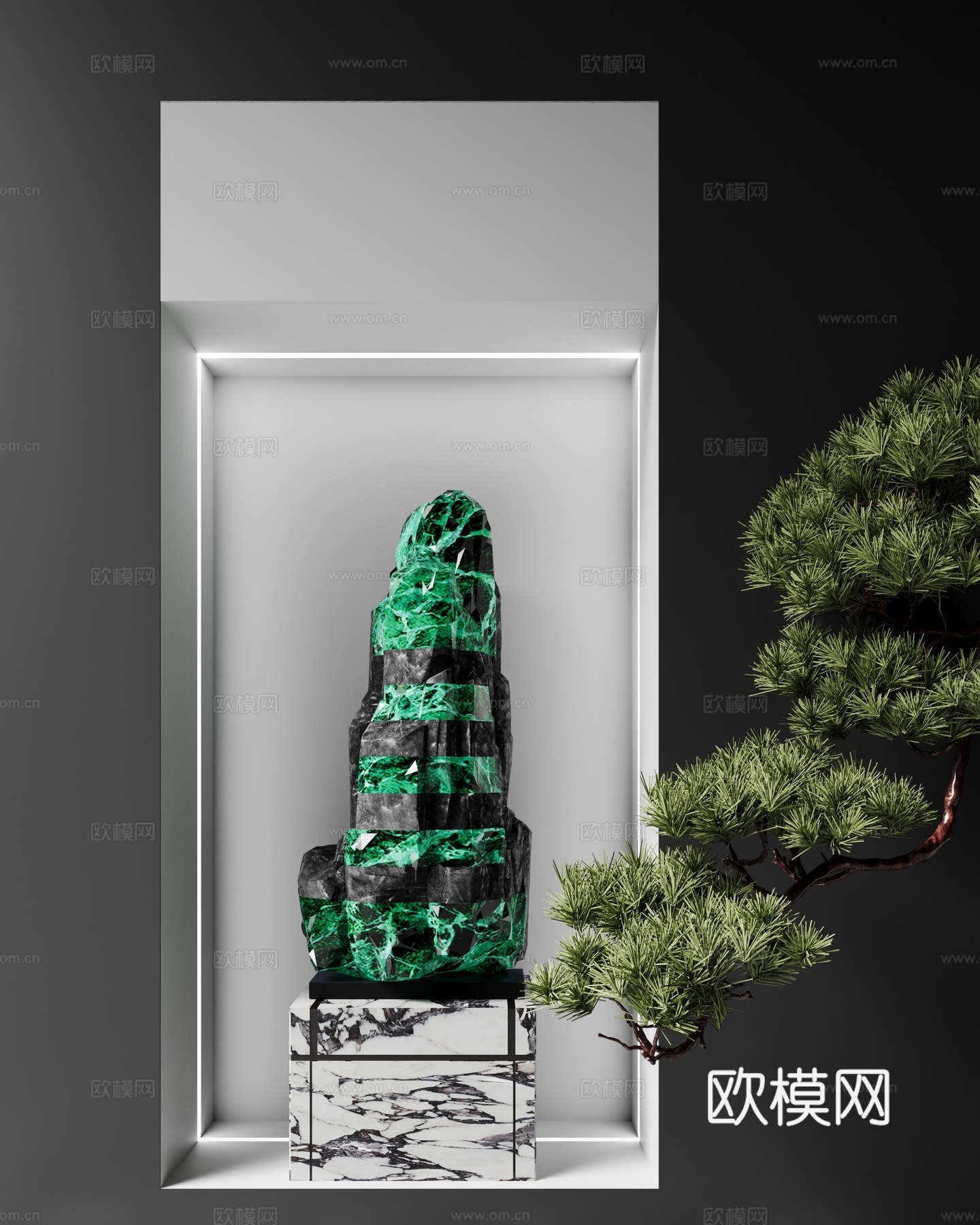现代雕塑装置 工艺品落地摆件su模型