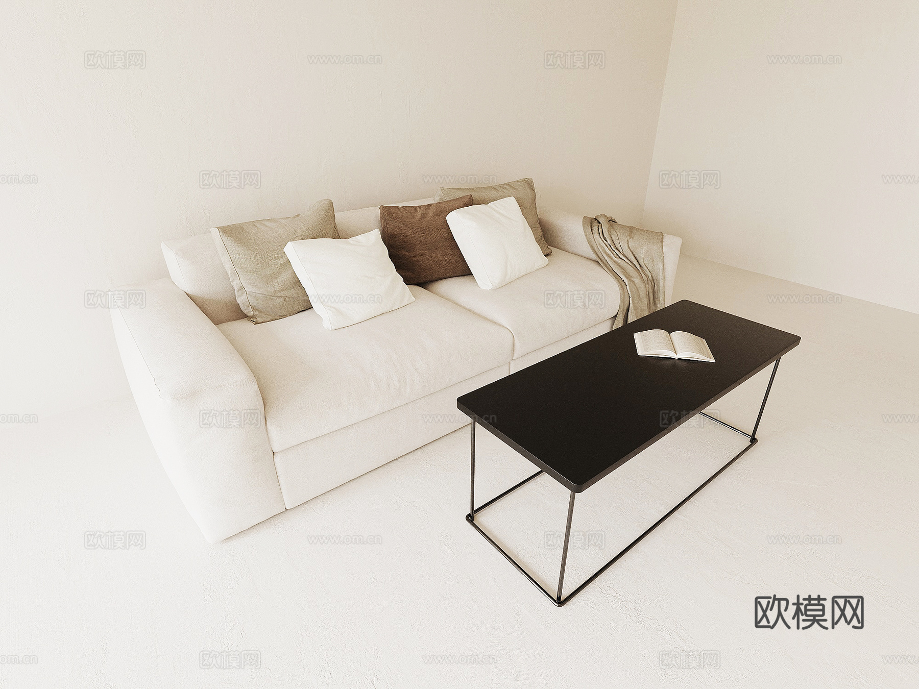 双人沙发 沙发茶几组合3d模型