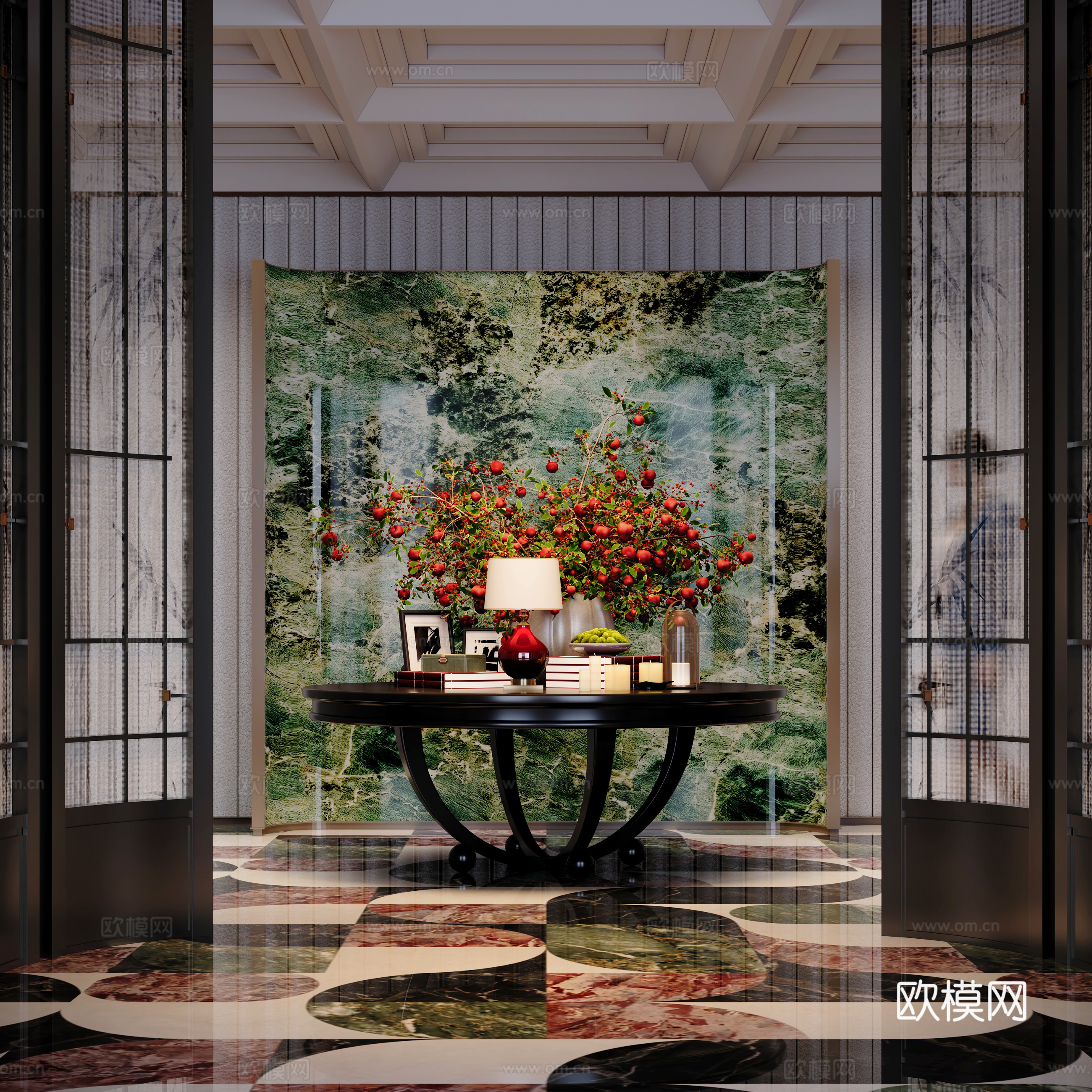 新中式酒店端景3d模型