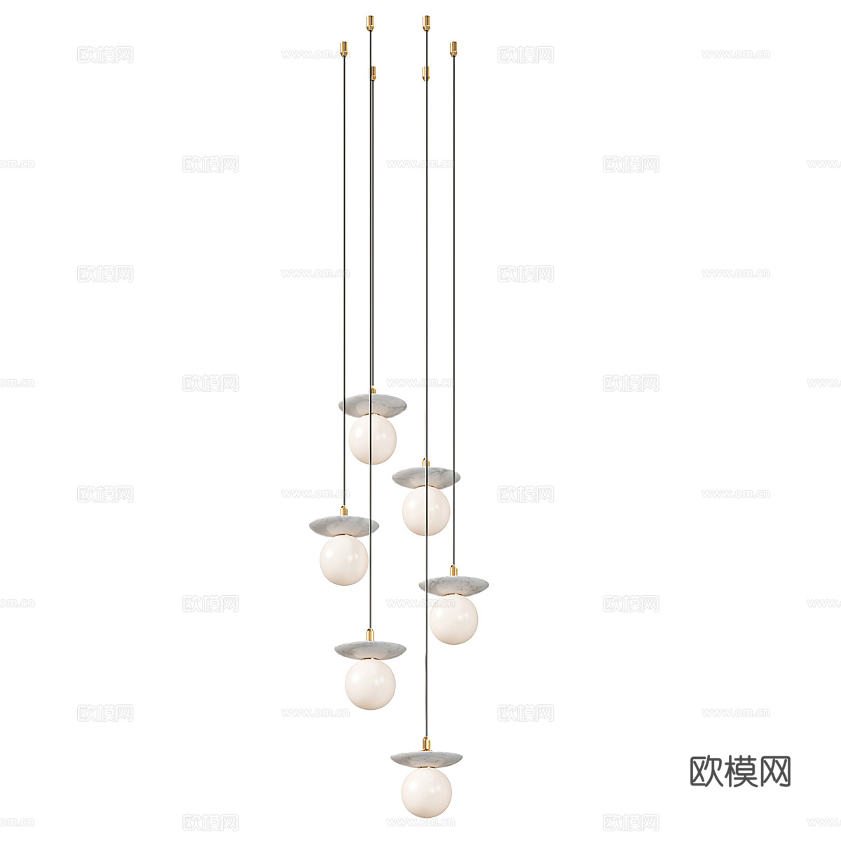 新中式轻奢装饰吊灯3d模型