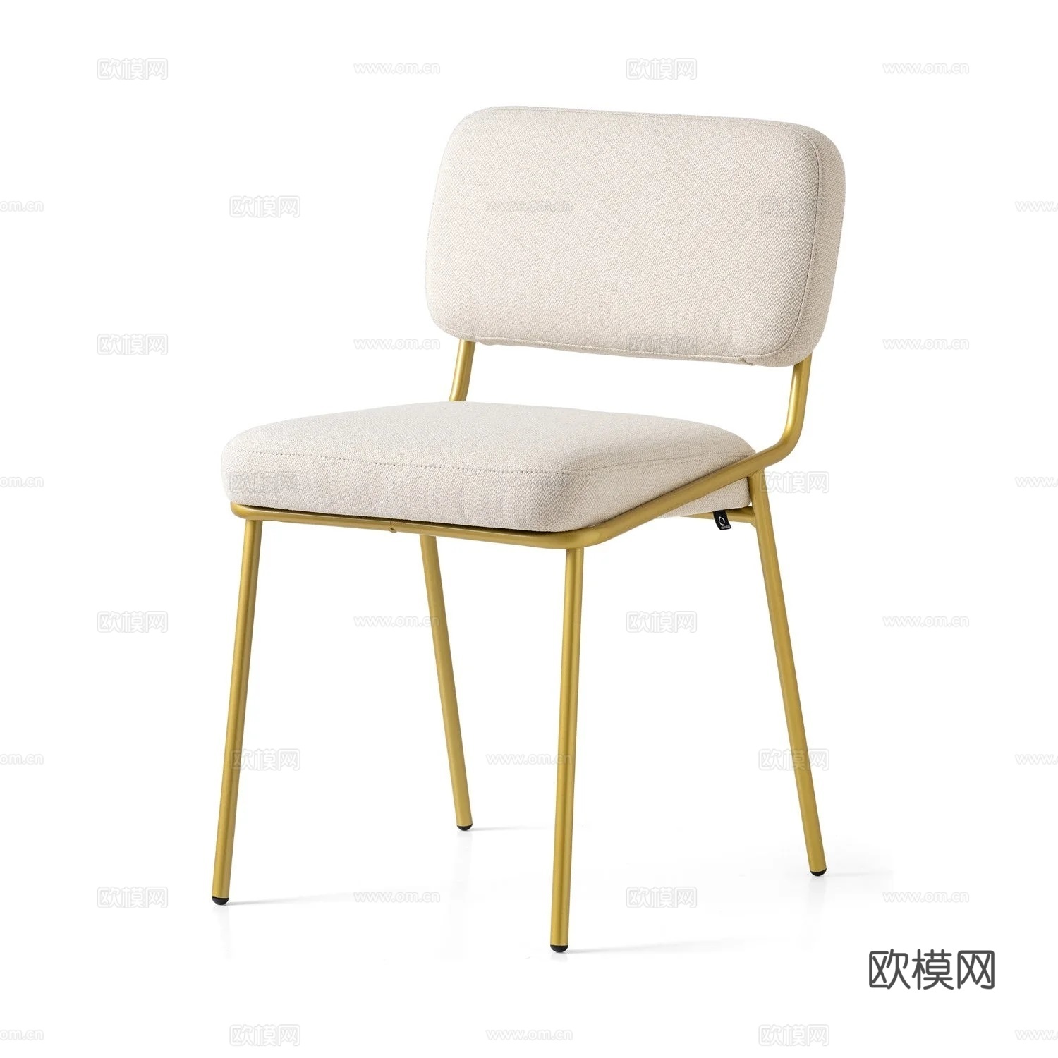 北欧简约现代轻奢餐椅家用餐厅靠背软包椅子咖啡厅设计师款休闲椅su模型