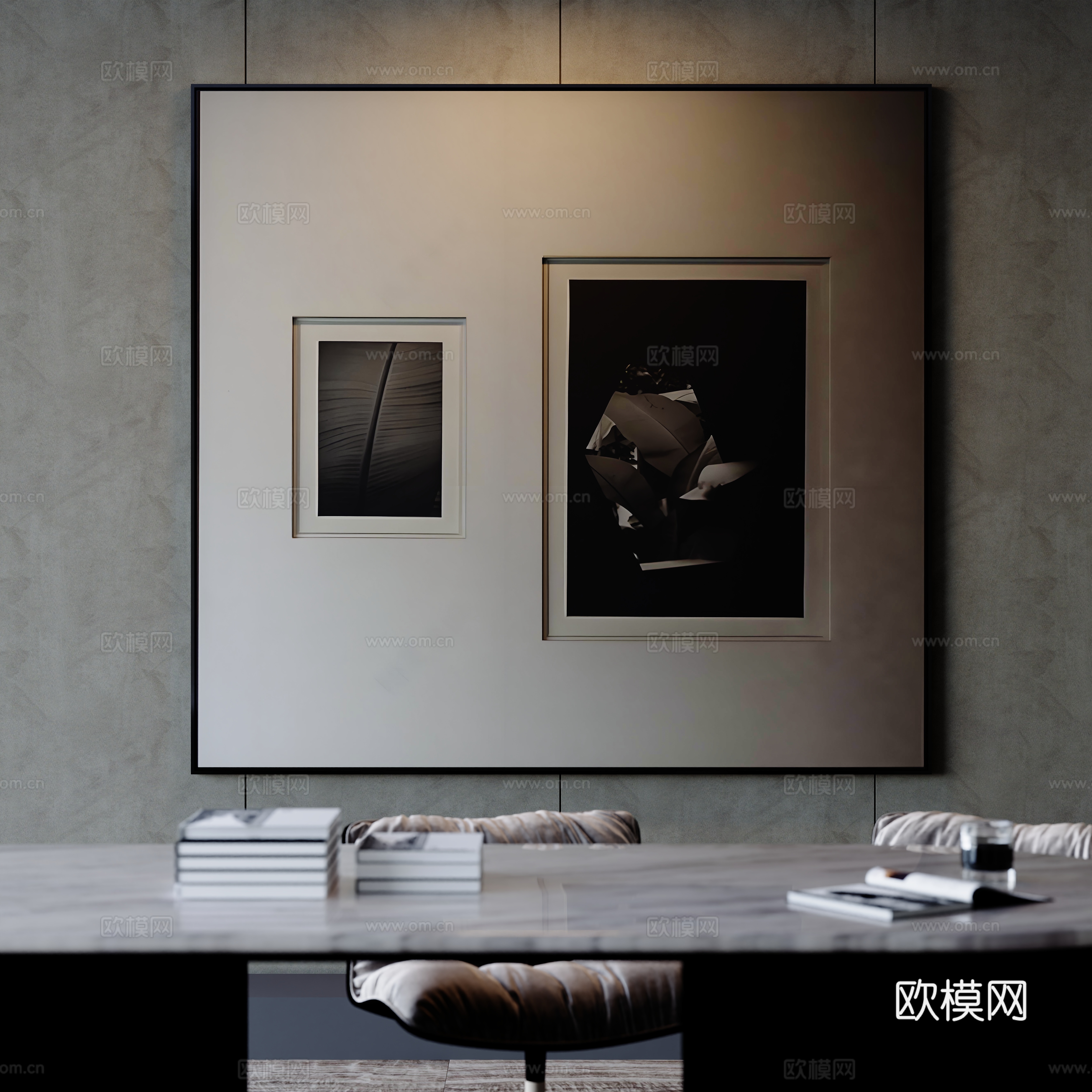 现代艺术装饰挂画su模型