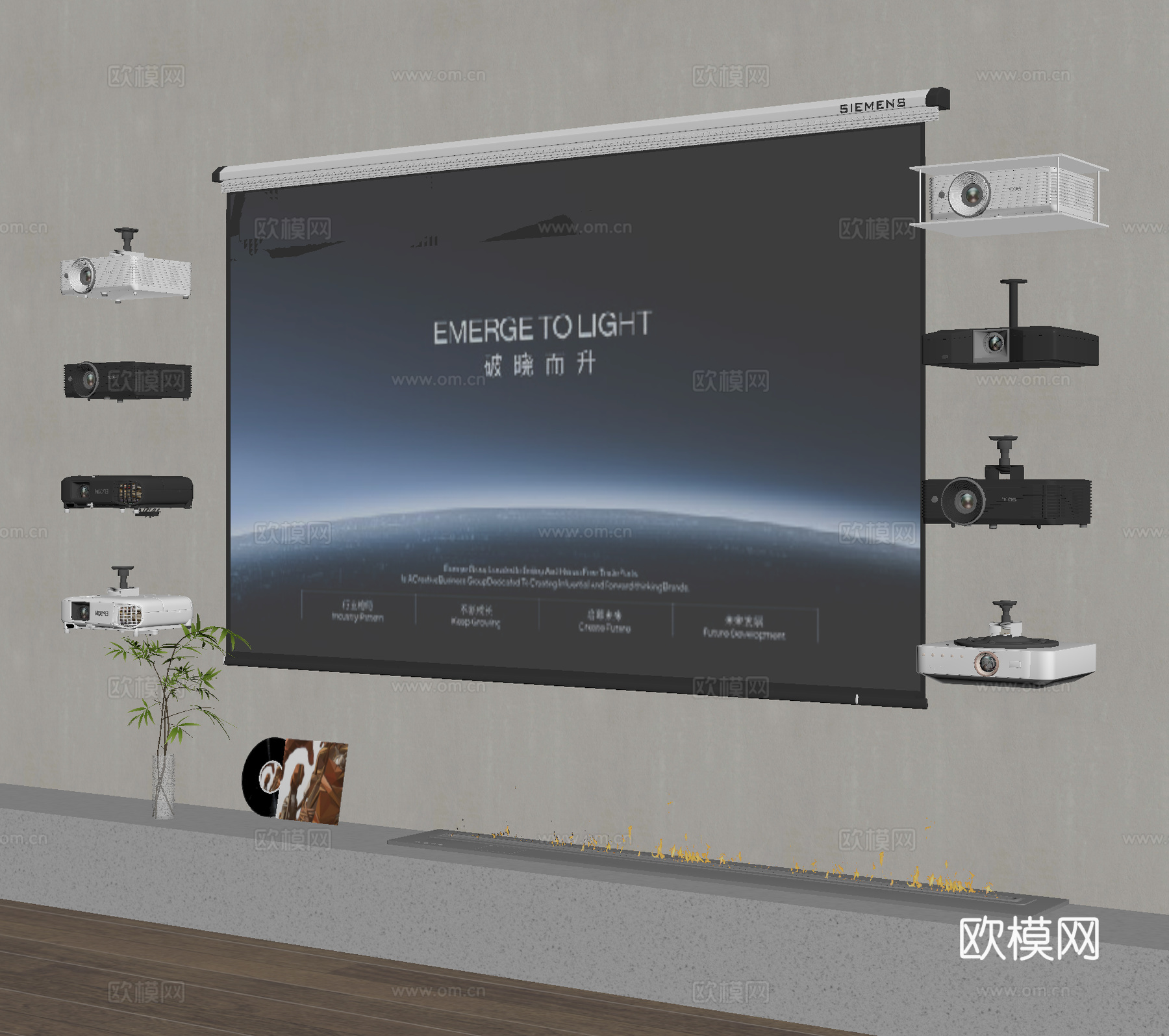 投影 幕布3d模型