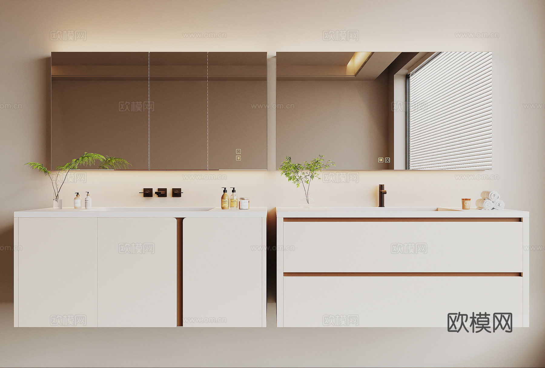 现代浴室柜su模型