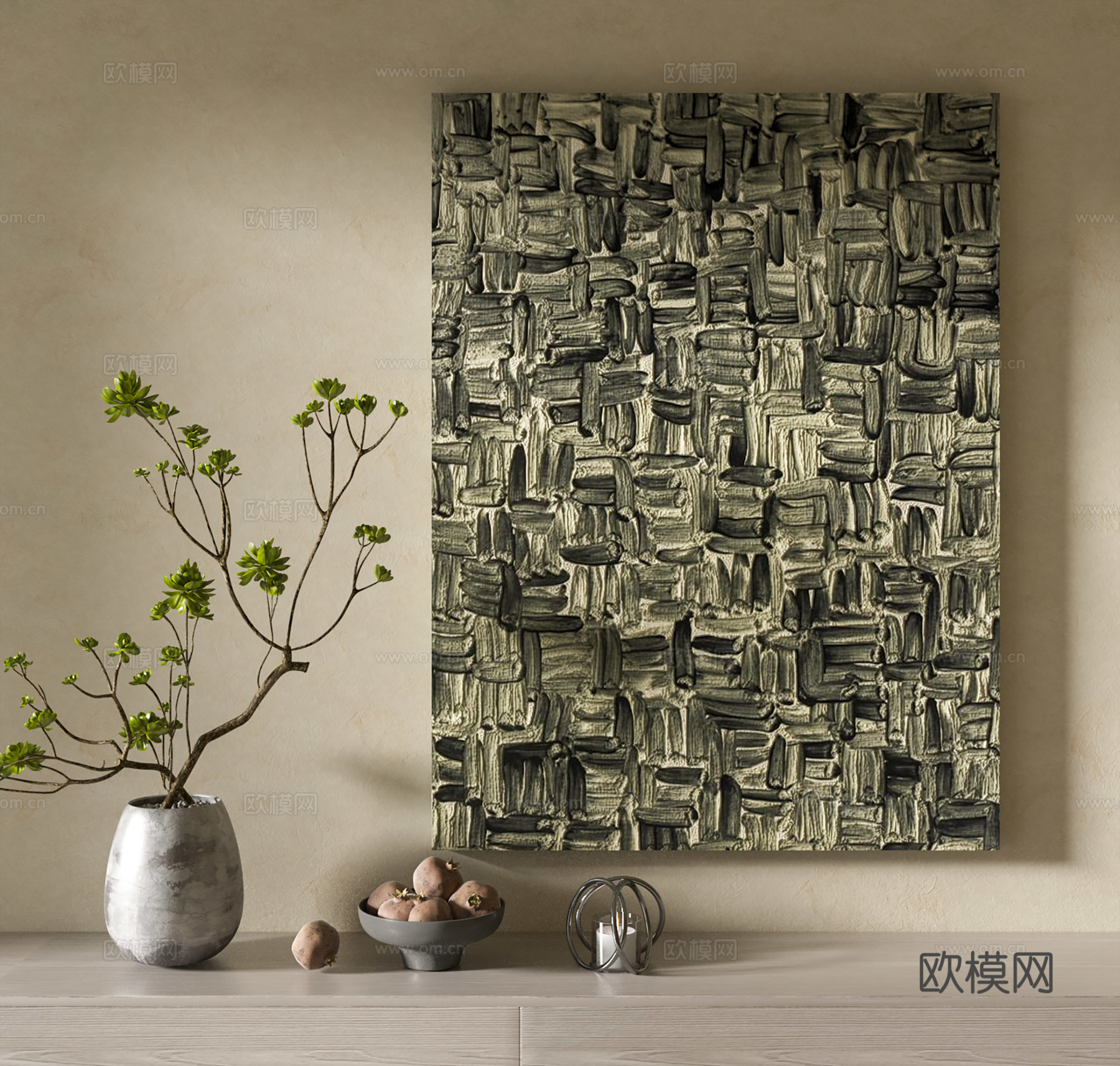 诧寂风装饰画3d模型
