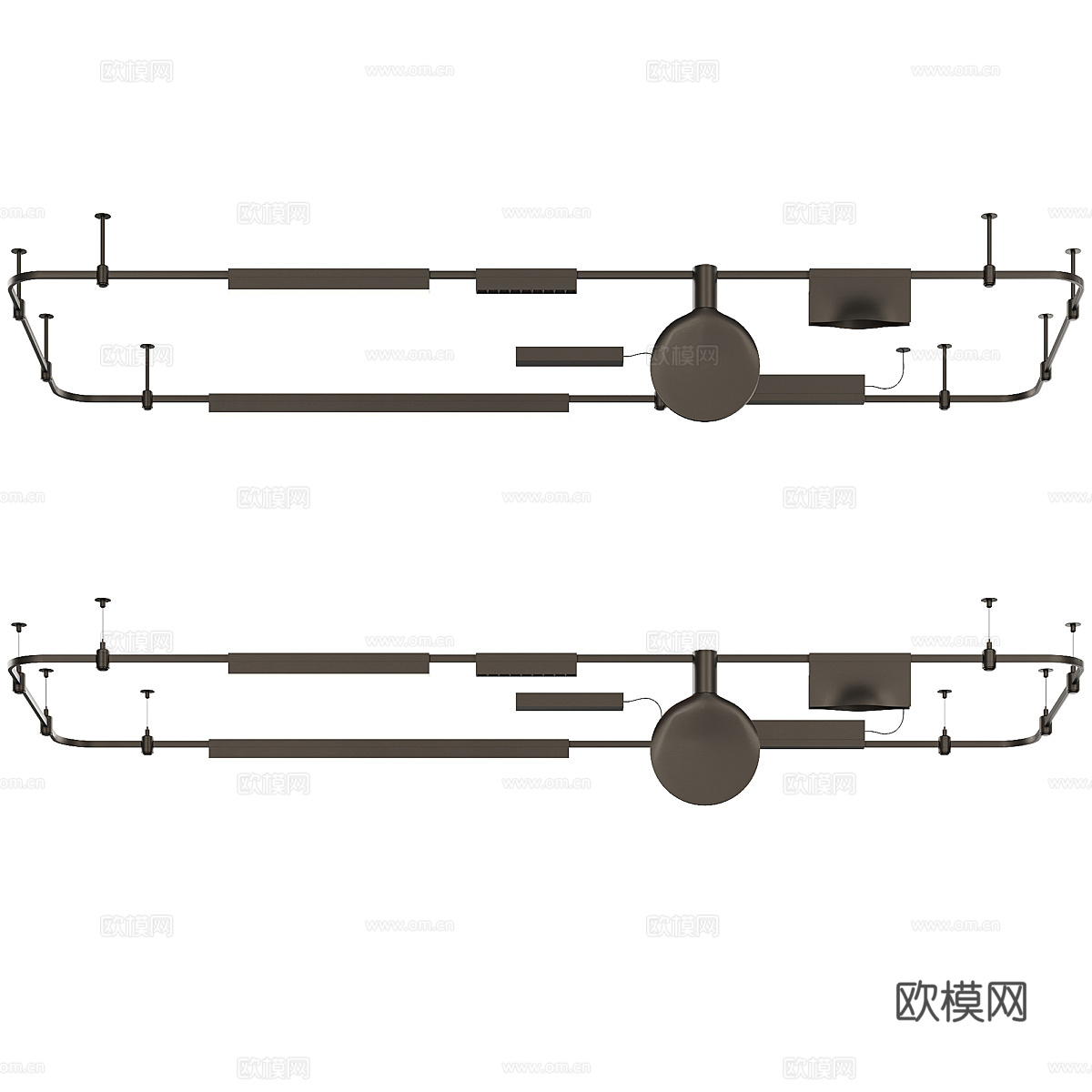 现代极简轨道吊灯3d模型
