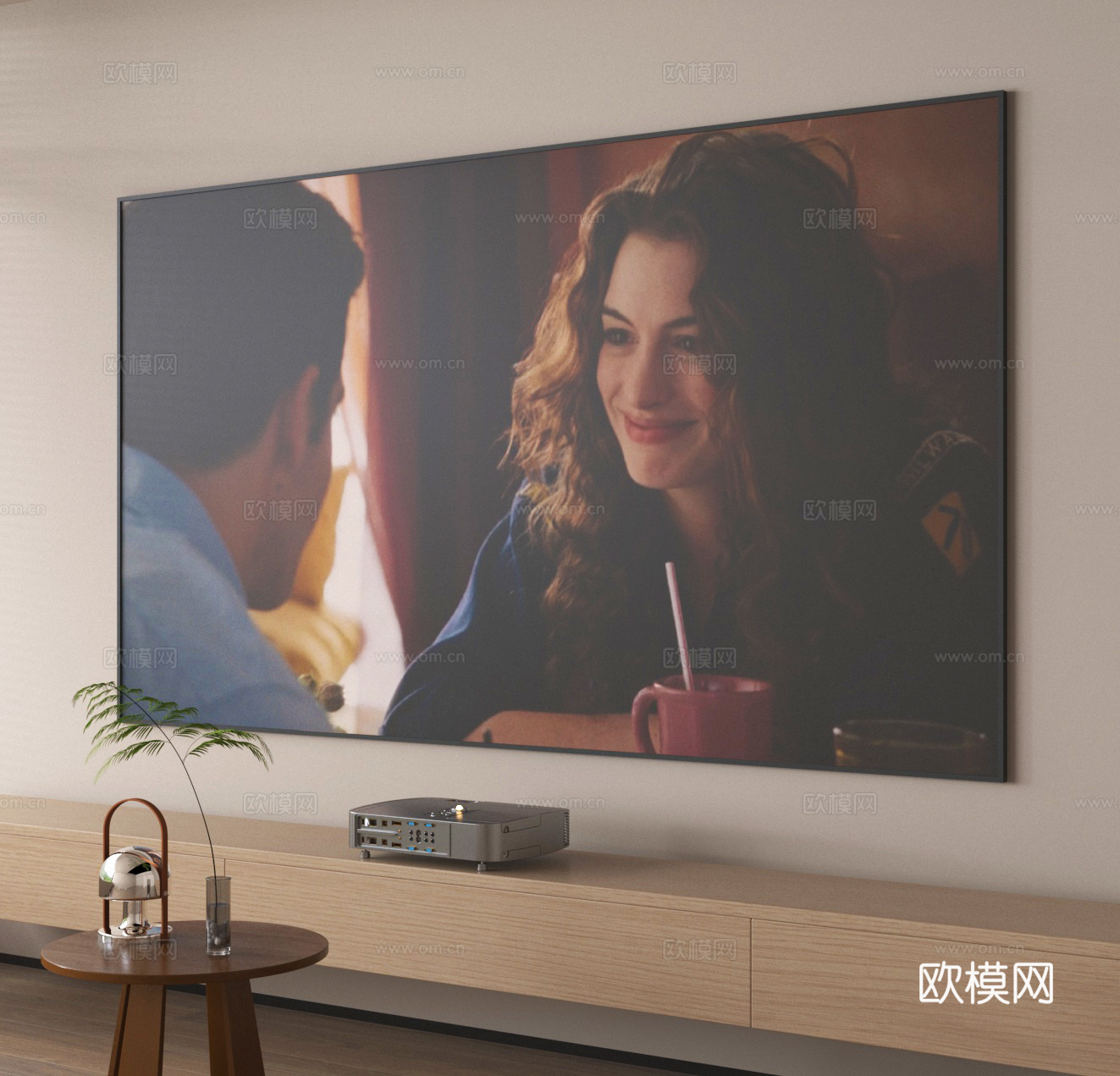投影 幕布3d模型