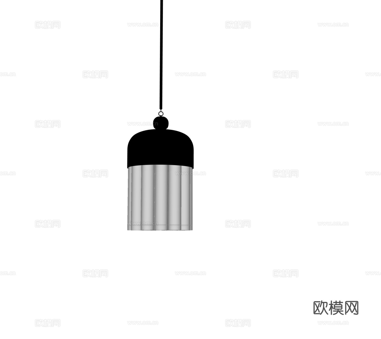 现代金属多头吊灯su模型