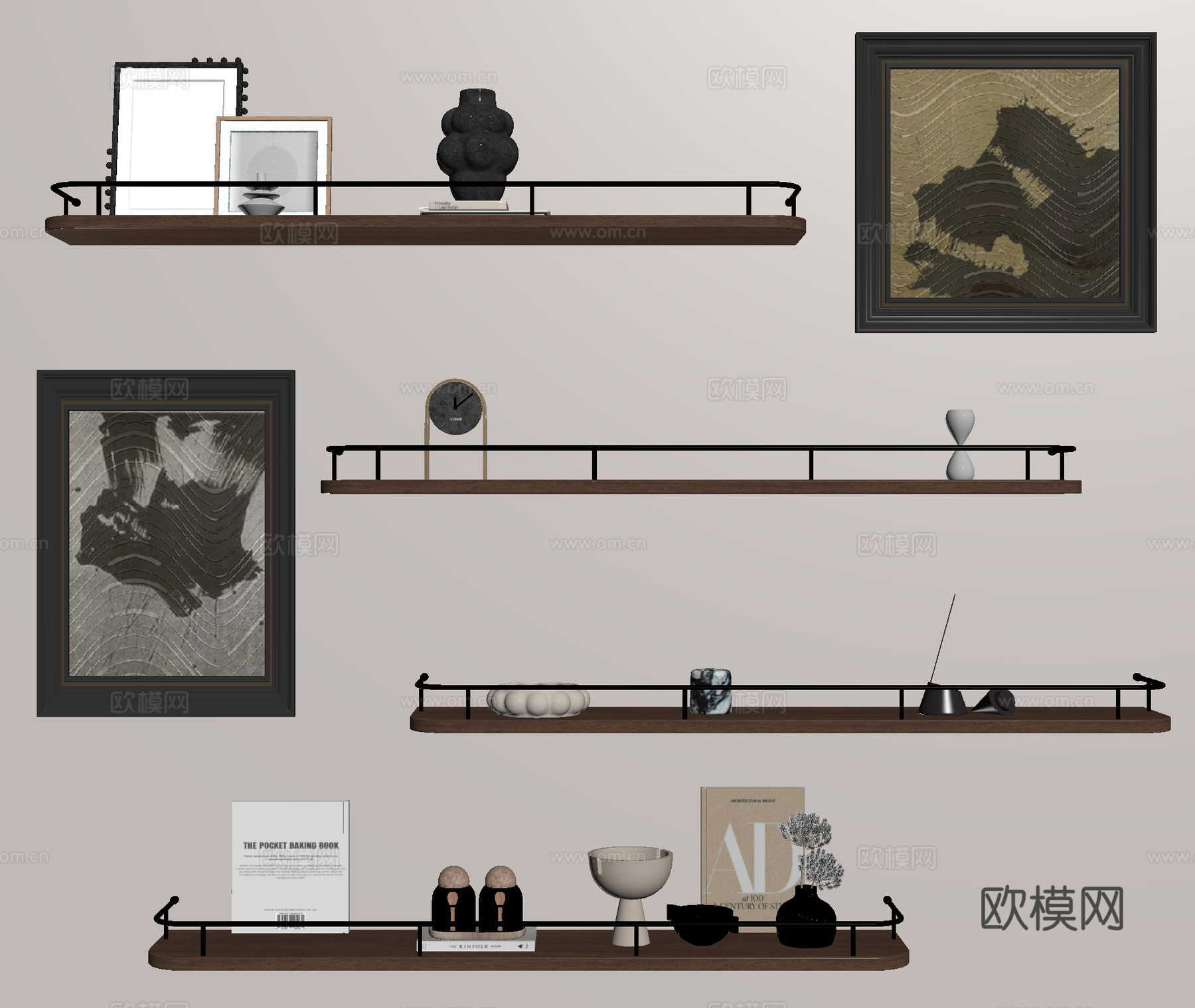 装饰品 摆件 工艺品 装饰画 置物架 展架su模型