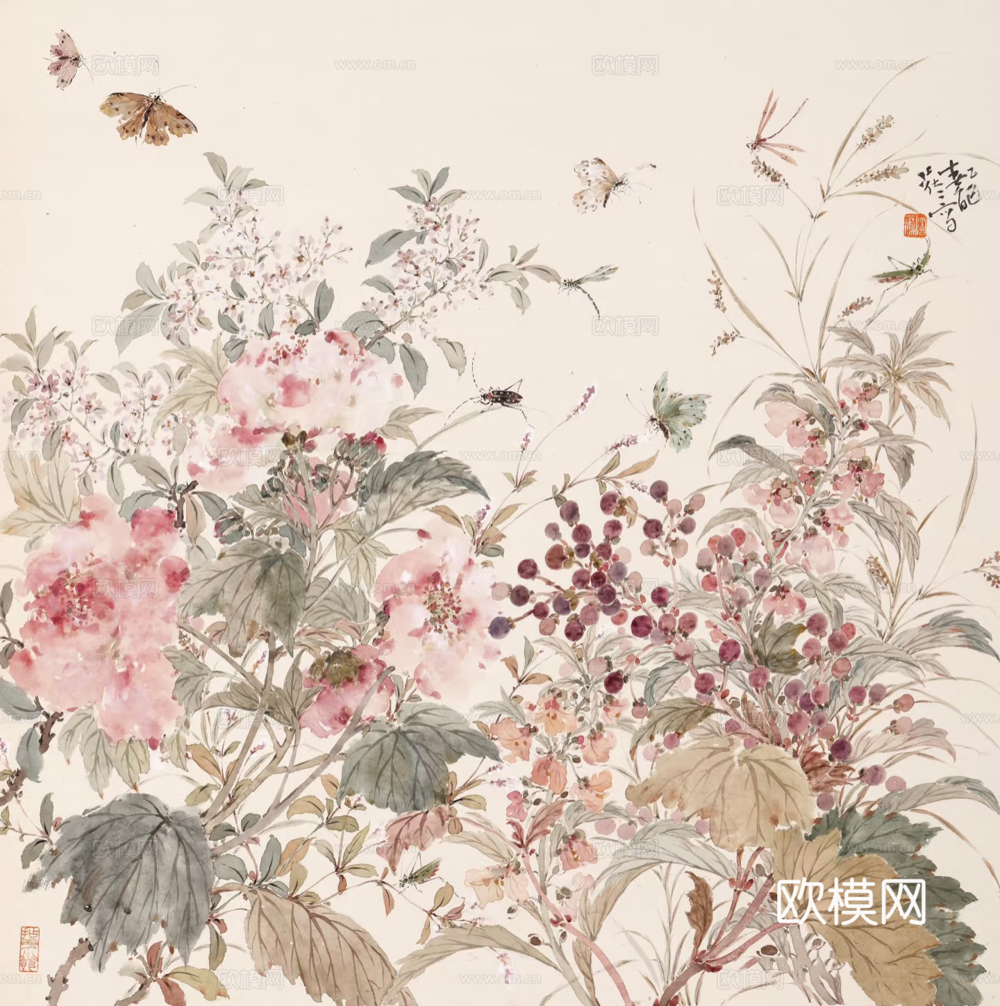 中式花鸟装饰画