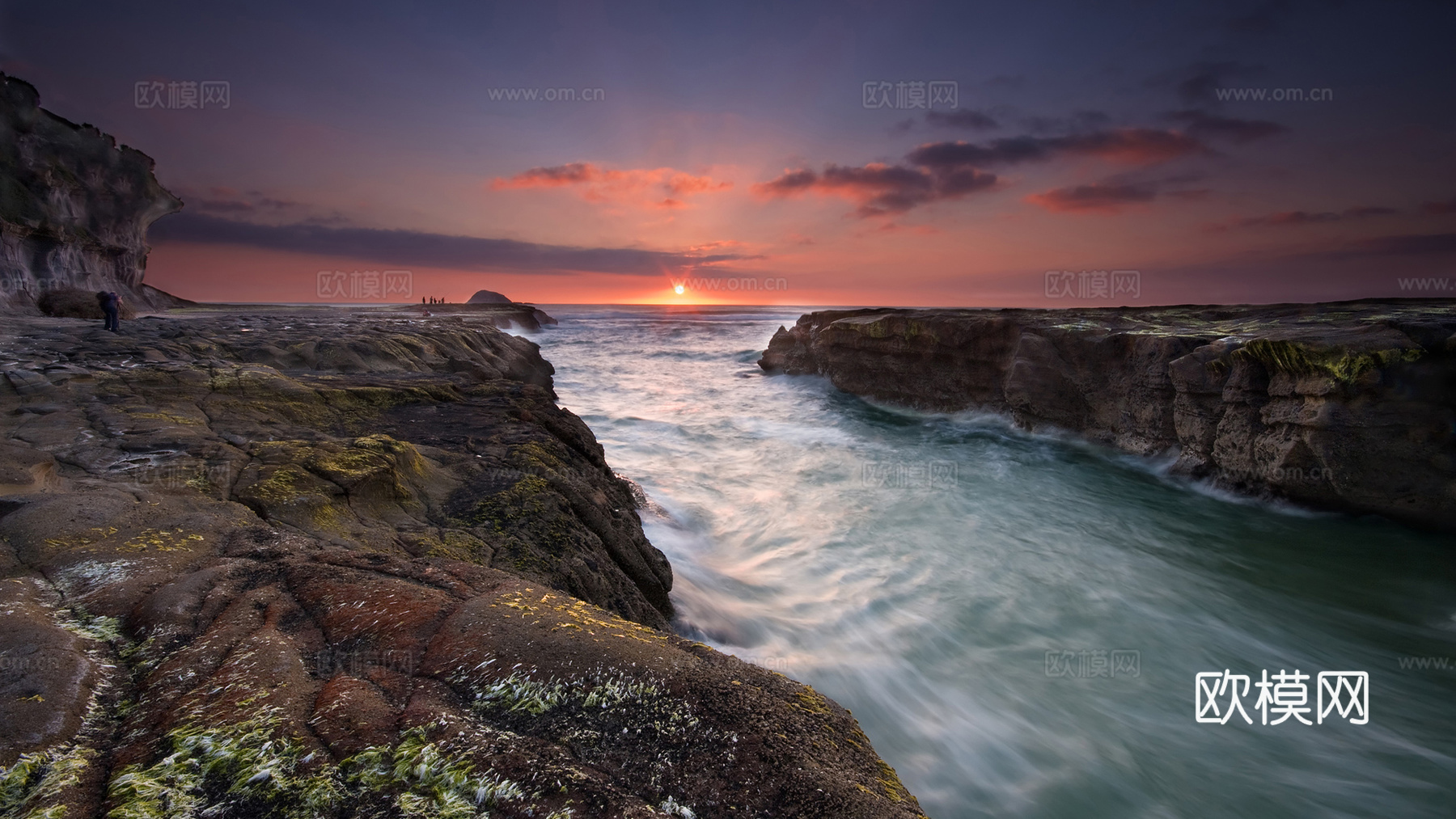 海滩日落风景