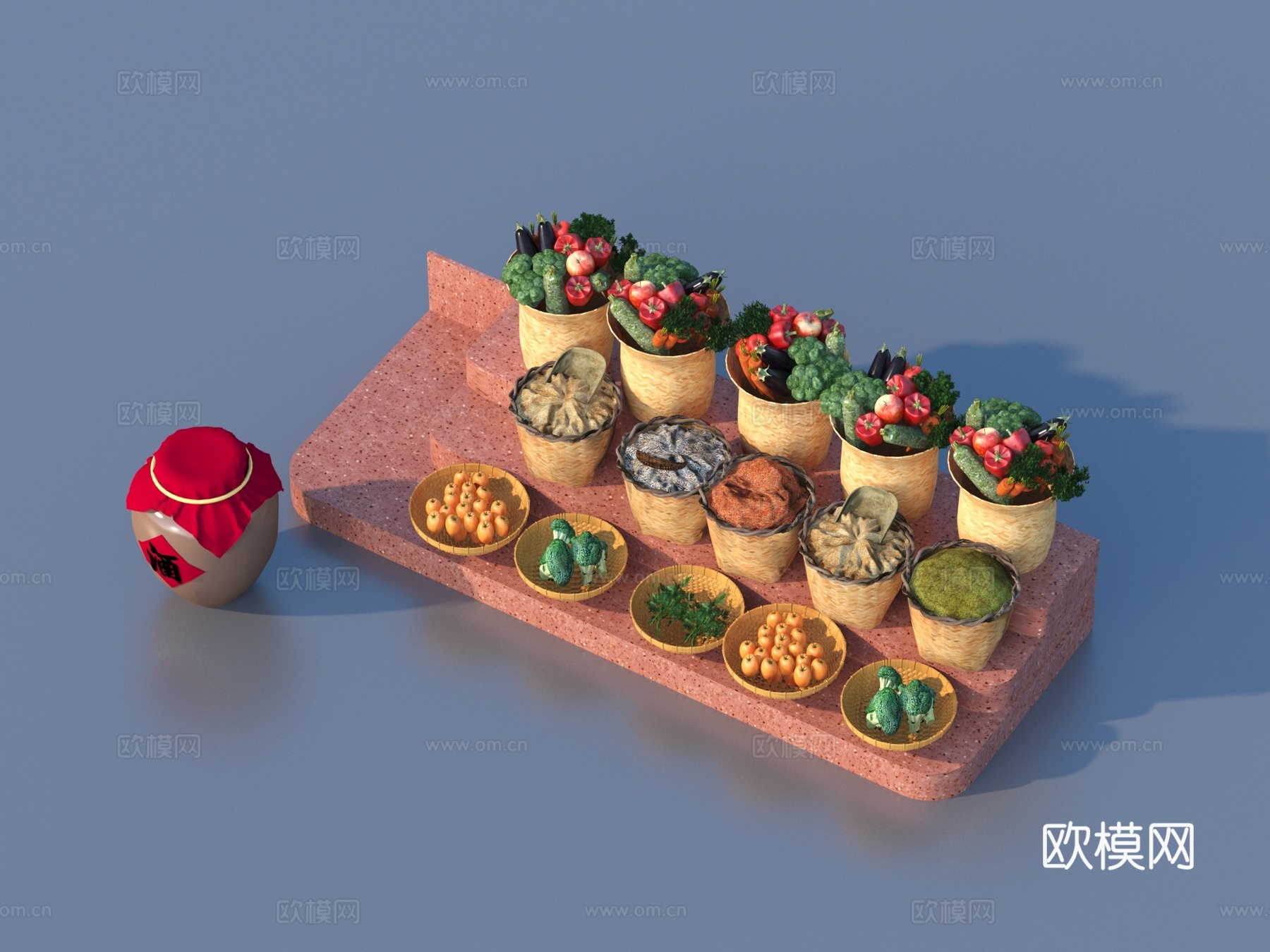 蔬菜水果 粮食 香料 五谷杂粮3d模型