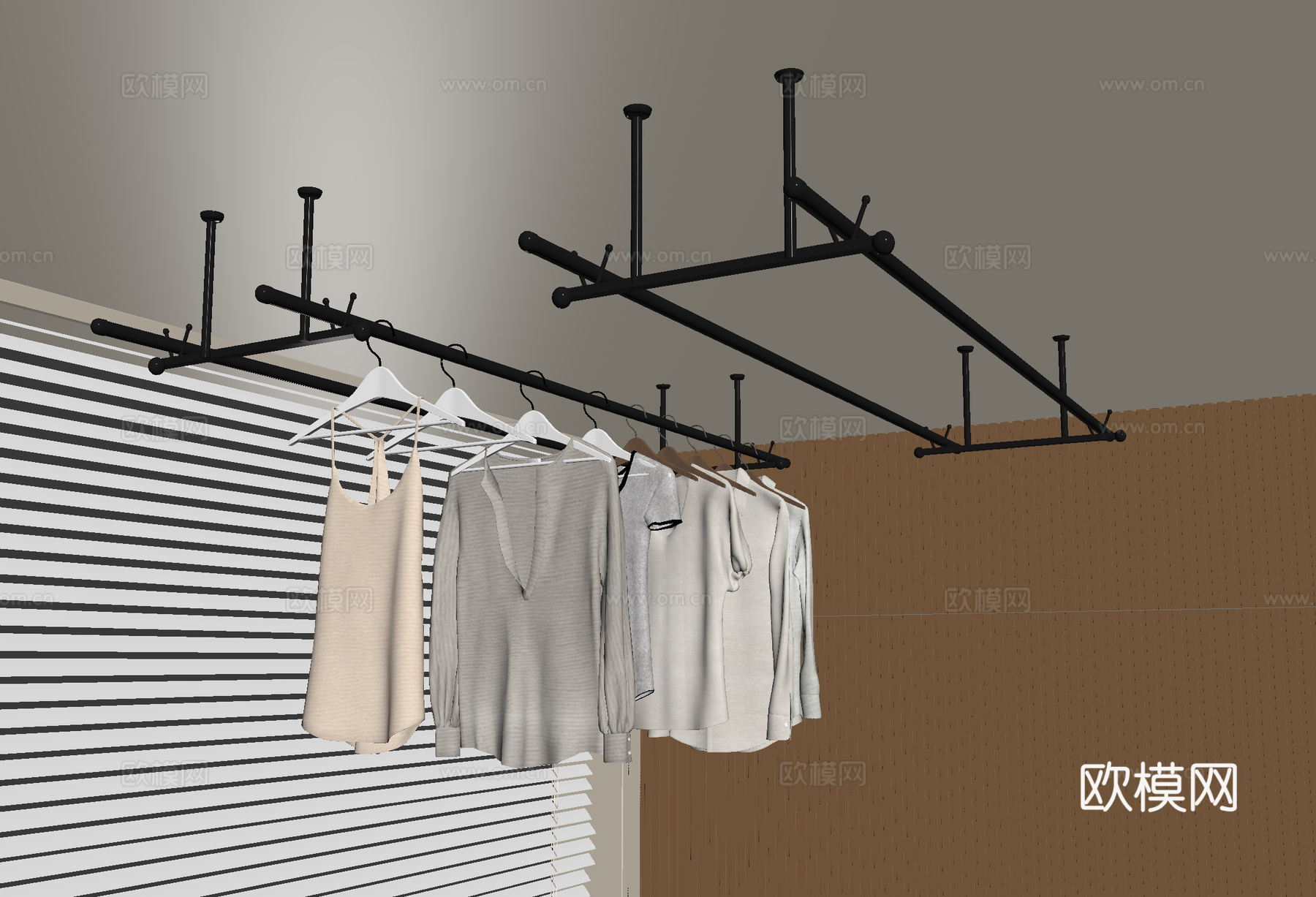 晾衣架su模型
