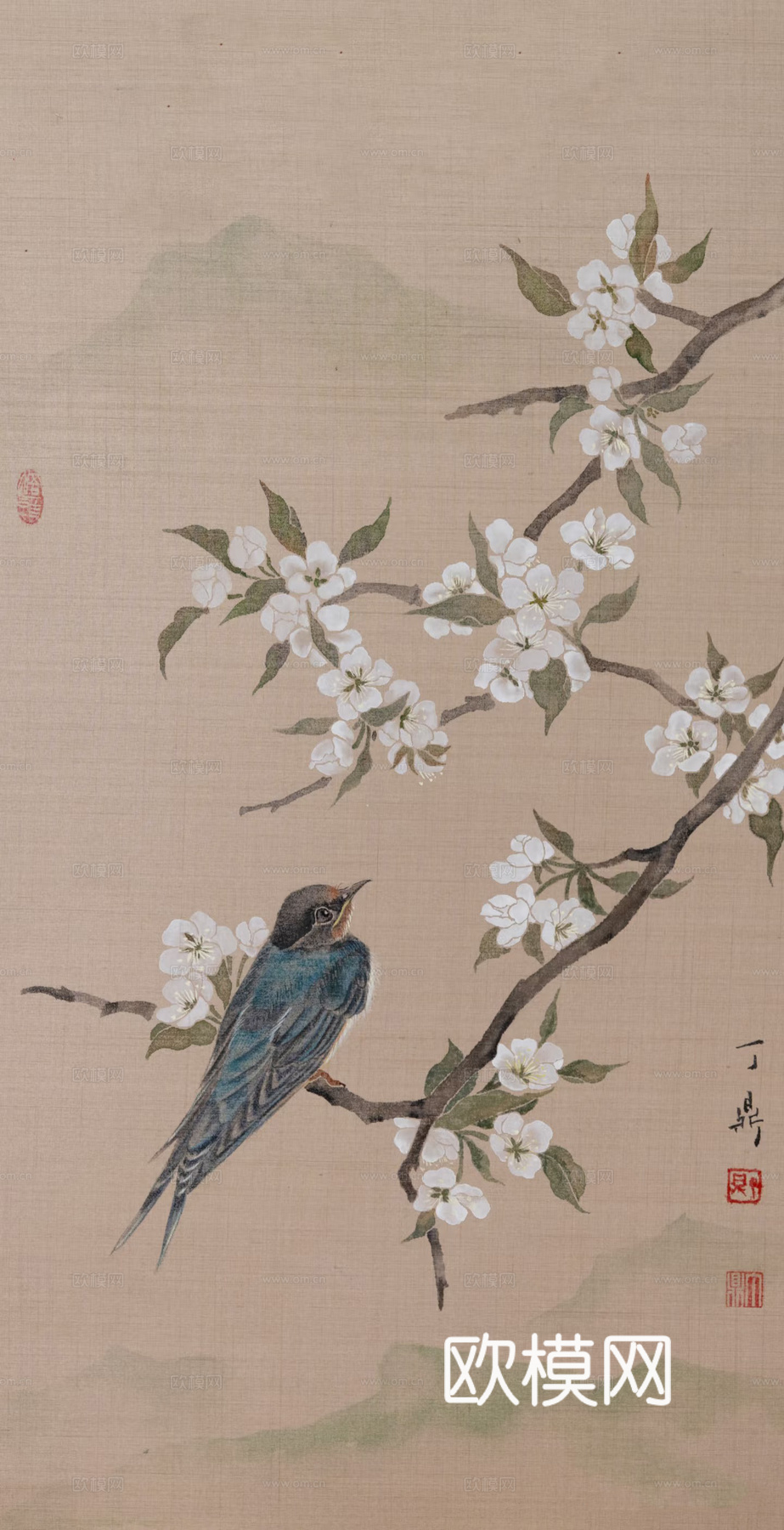 中式花鸟装饰画下载