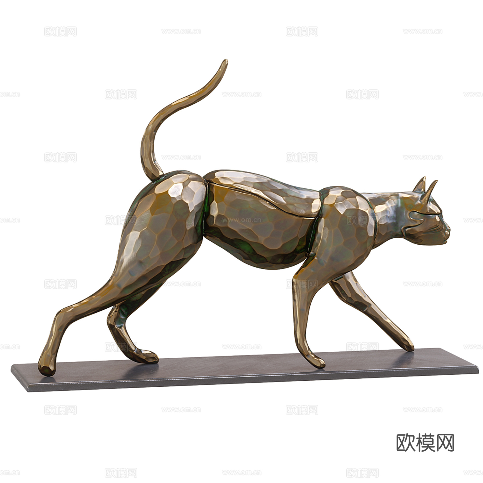 现代轻奢金钱豹摆件su模型