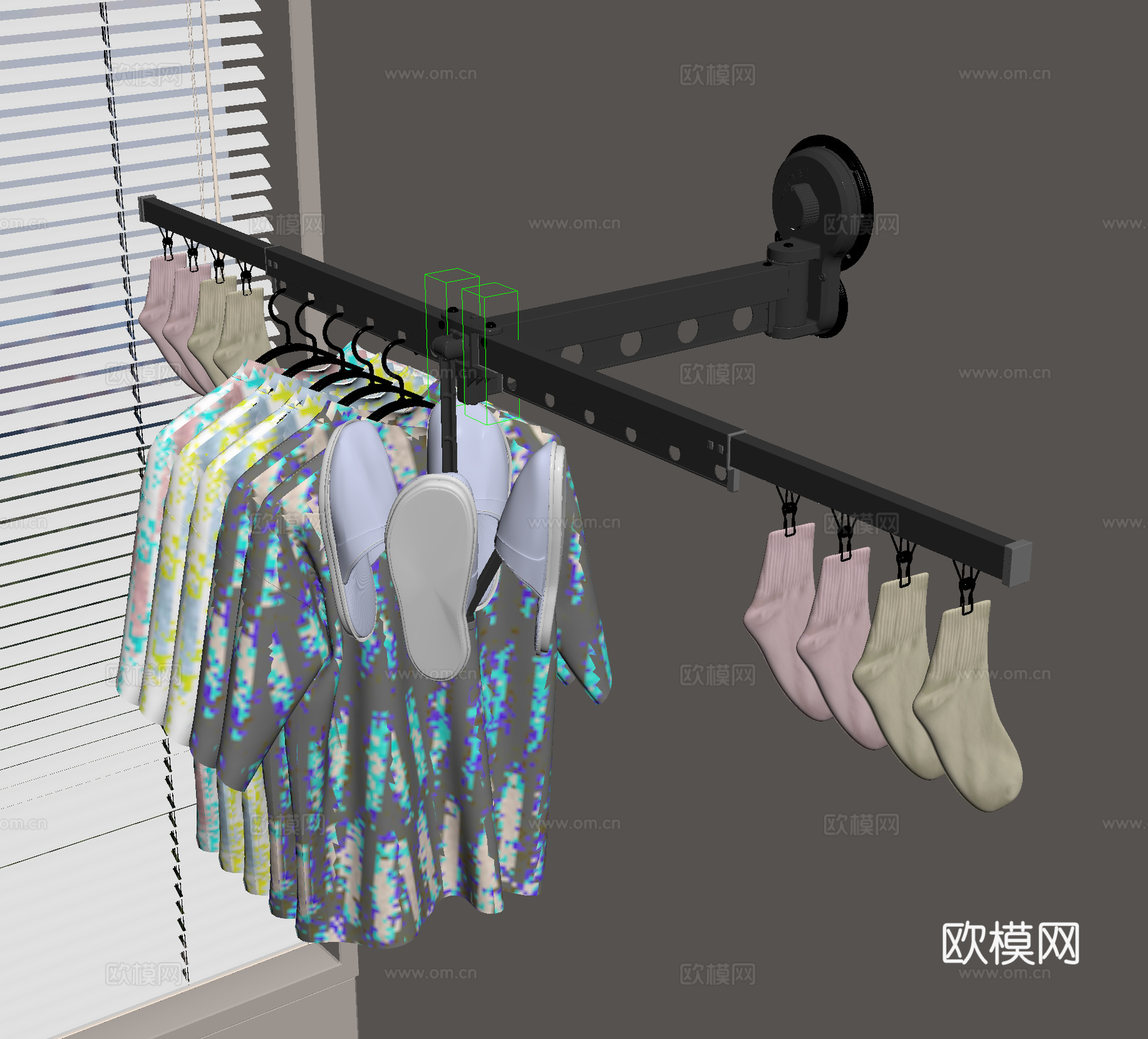 晾衣架su模型