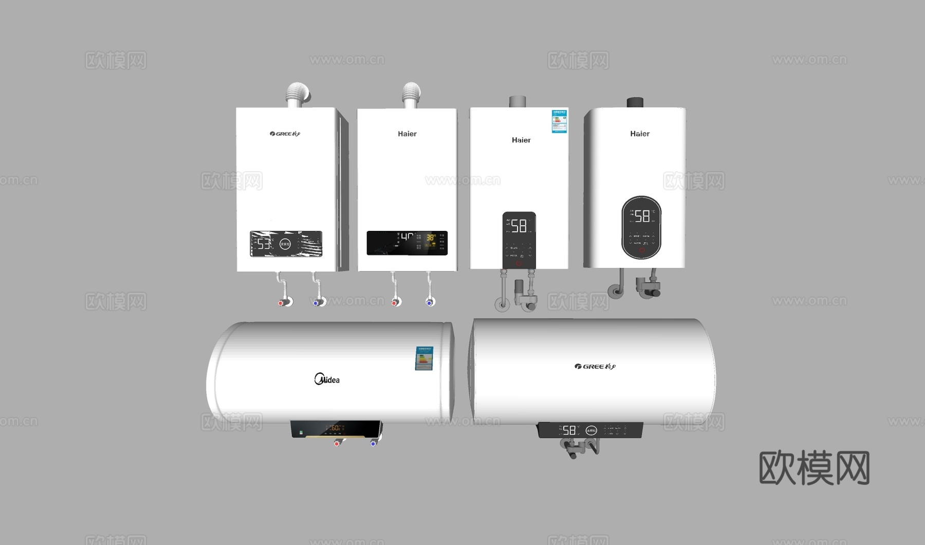 燃气热水器壁挂炉 电热水器su模型