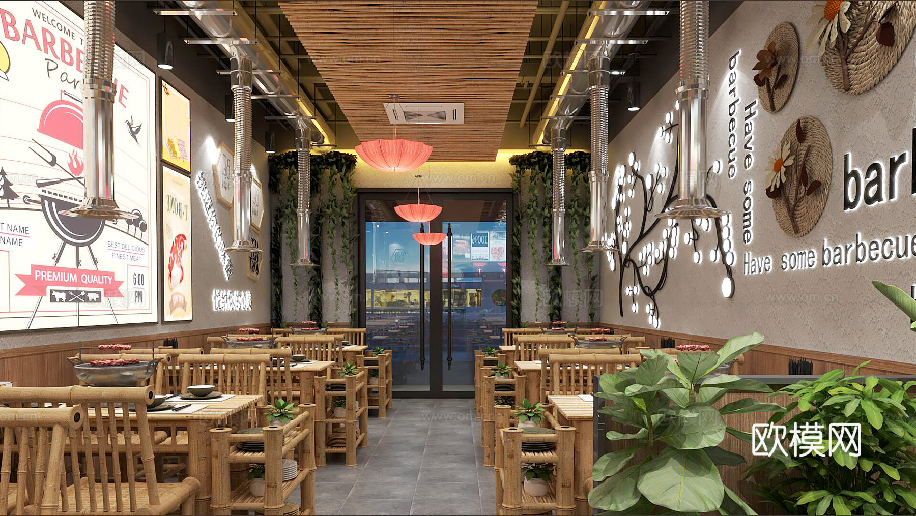 麻辣香锅店3d模型