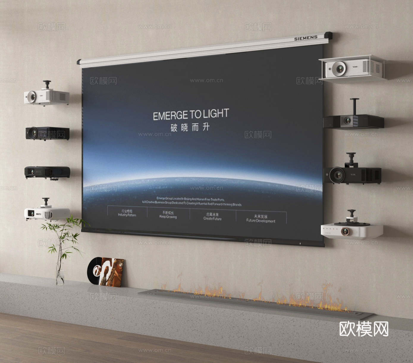 投影 幕布3d模型