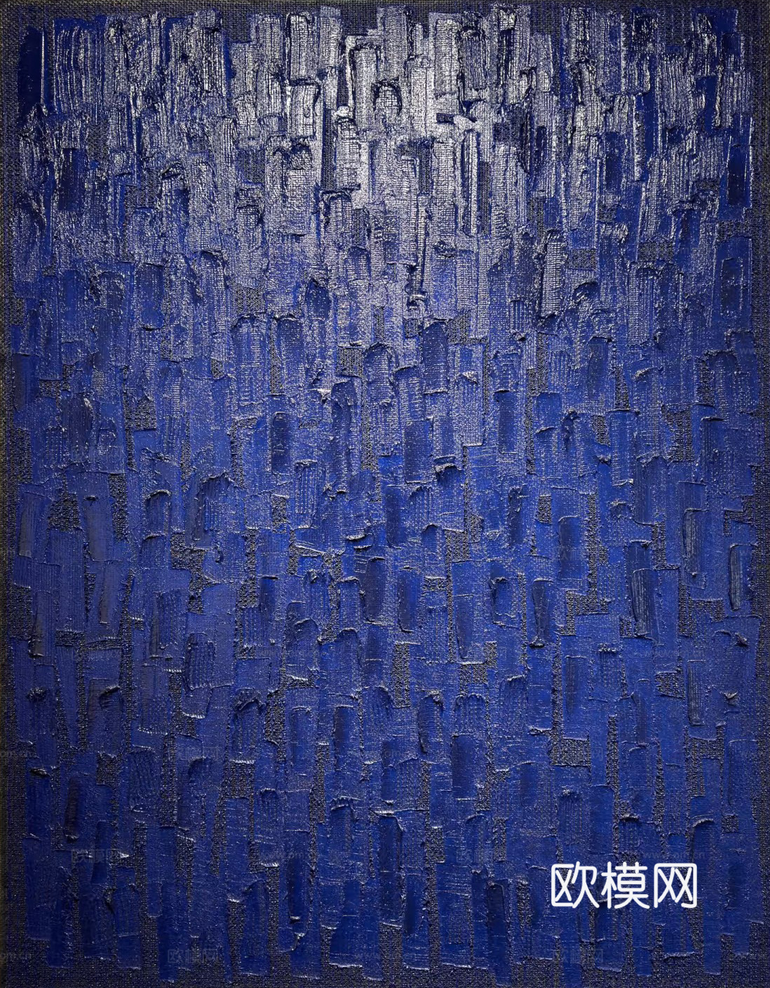 蓝色抽象肌理挂画