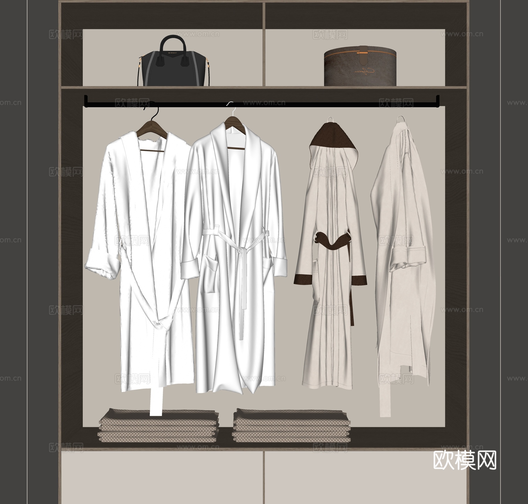 现代浴袍su模型