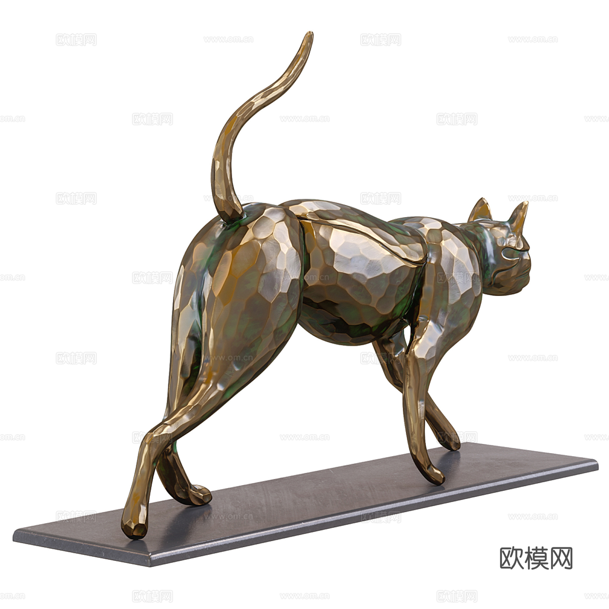 现代轻奢金钱豹摆件su模型