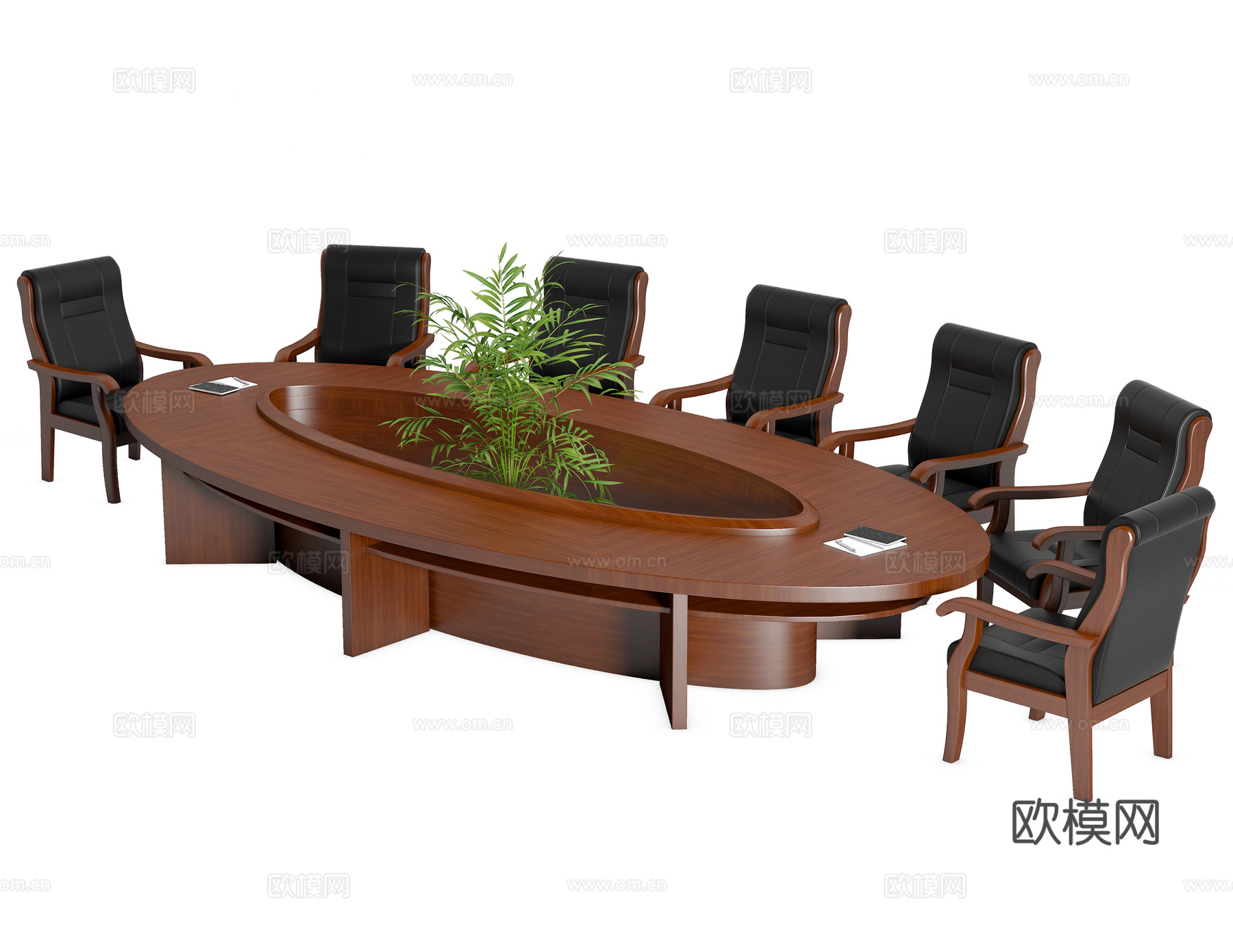 现代椭圆会议桌椅 洽谈桌椅 商务待客桌椅 谈判桌椅 会谈桌椅su模型