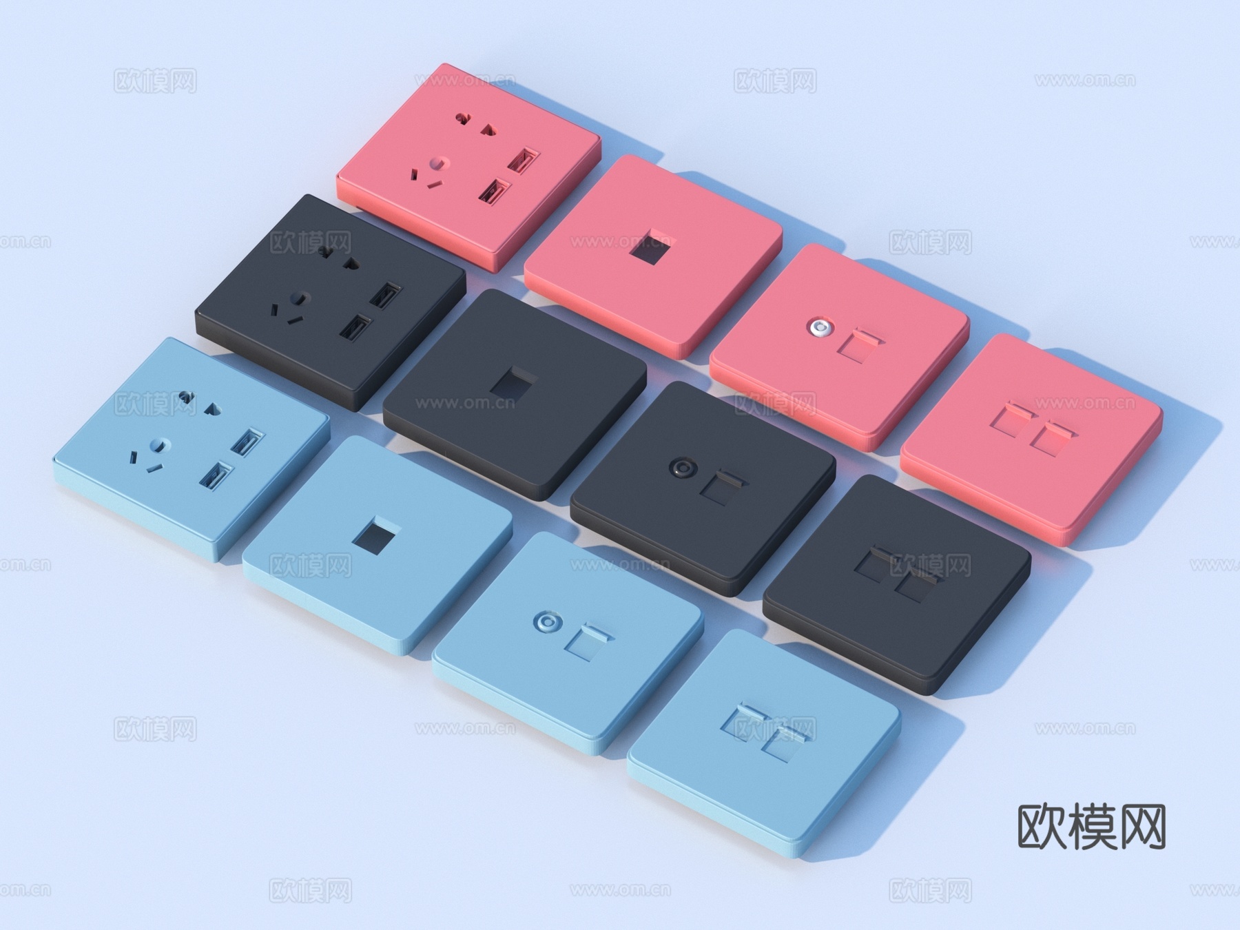 开关 插座 面板3d模型