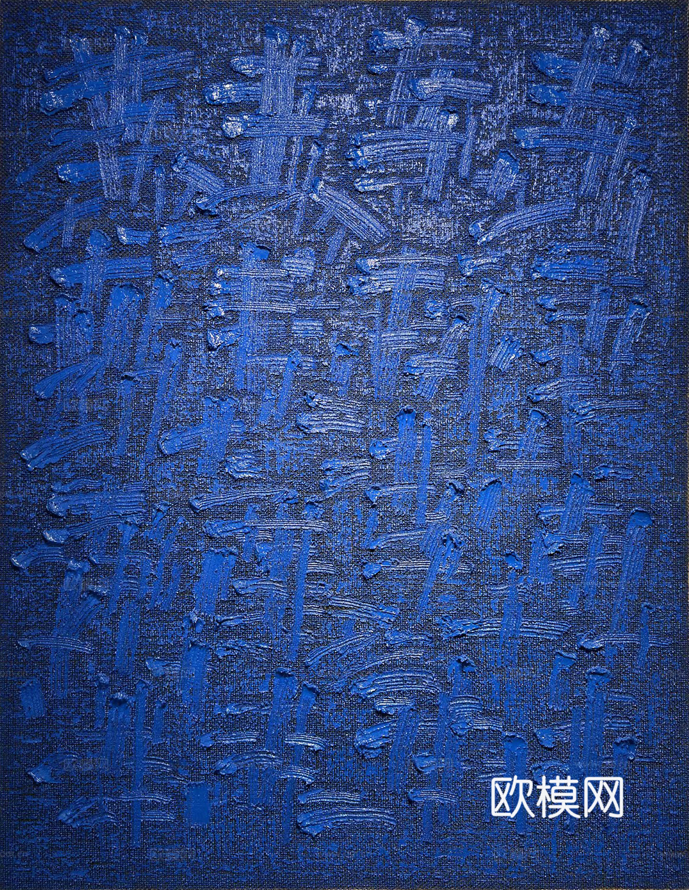 蓝色抽象肌理挂画