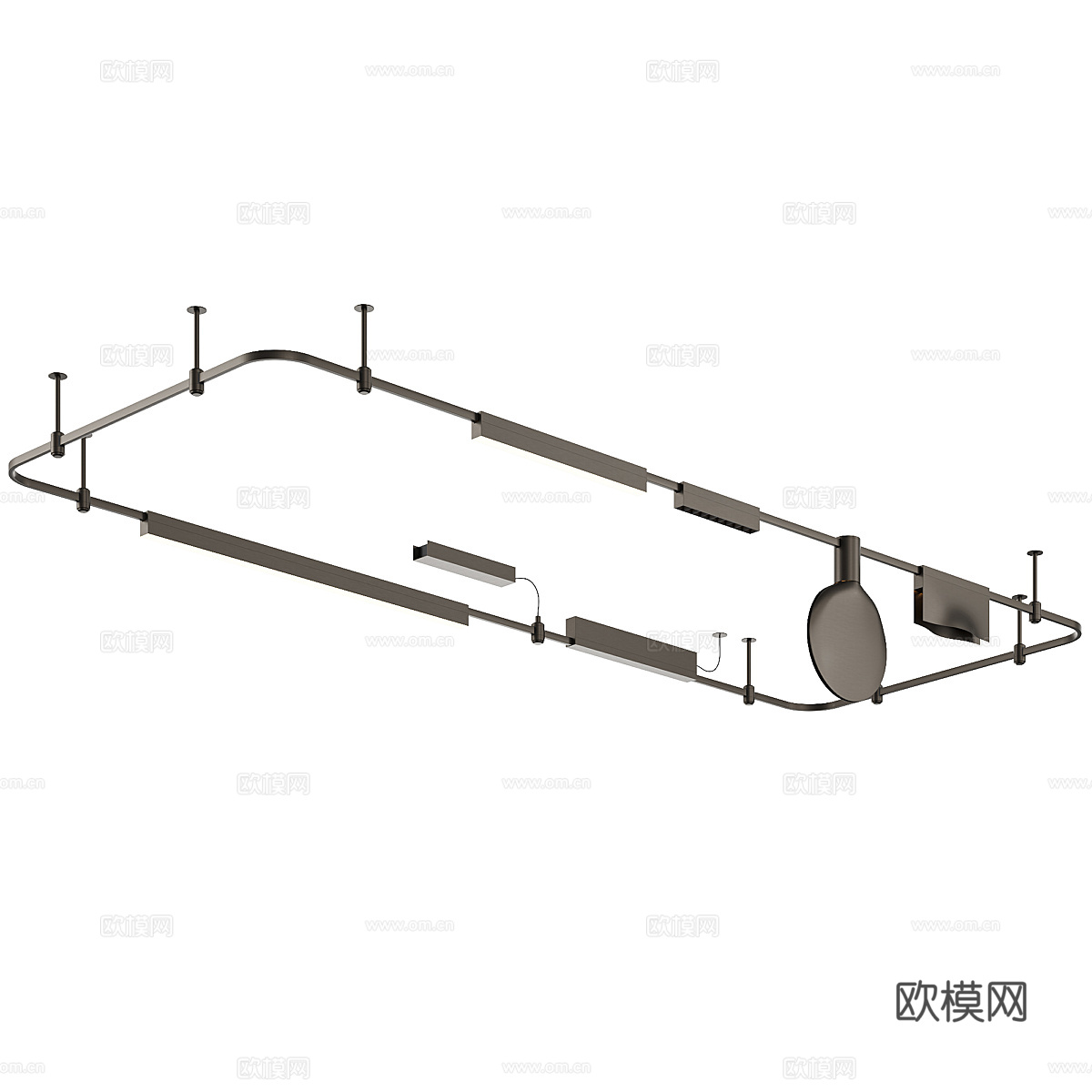 现代极简轨道吊灯3d模型