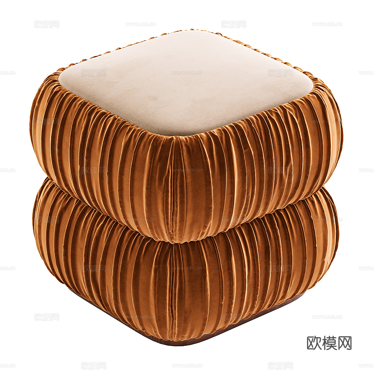 新中式轻奢布艺凳 脚凳3d模型