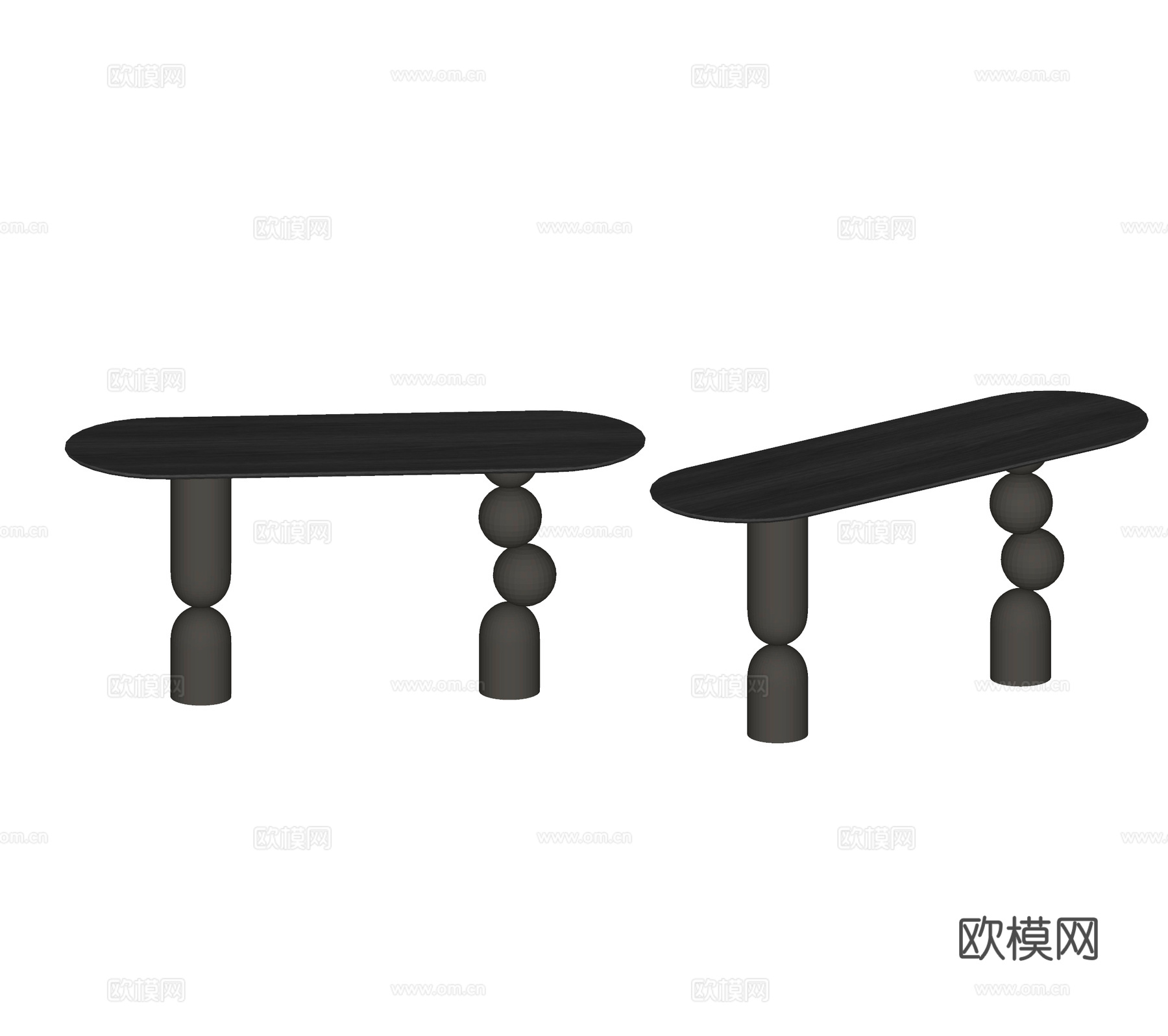 现代复古玄关桌 端景台 条案 边桌su模型