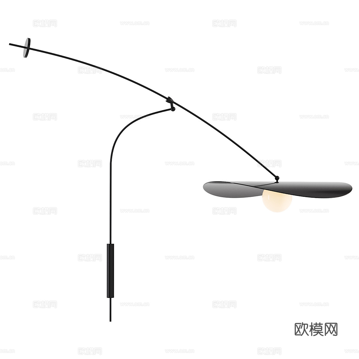 现代极简长臂壁灯3d模型
